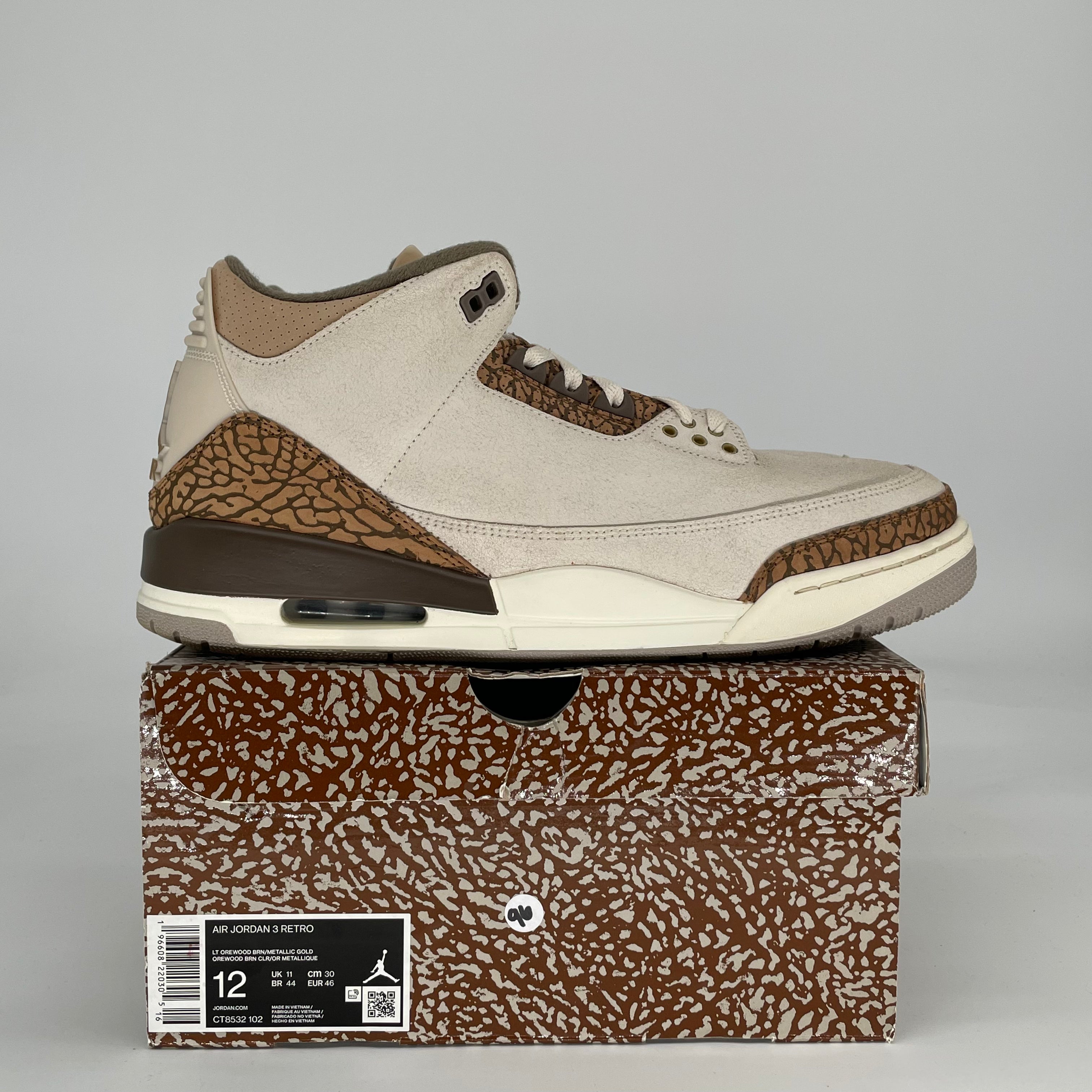 AIR JORDAN 3 PALOMINO CT8532-102 SIZE 12/13.5W