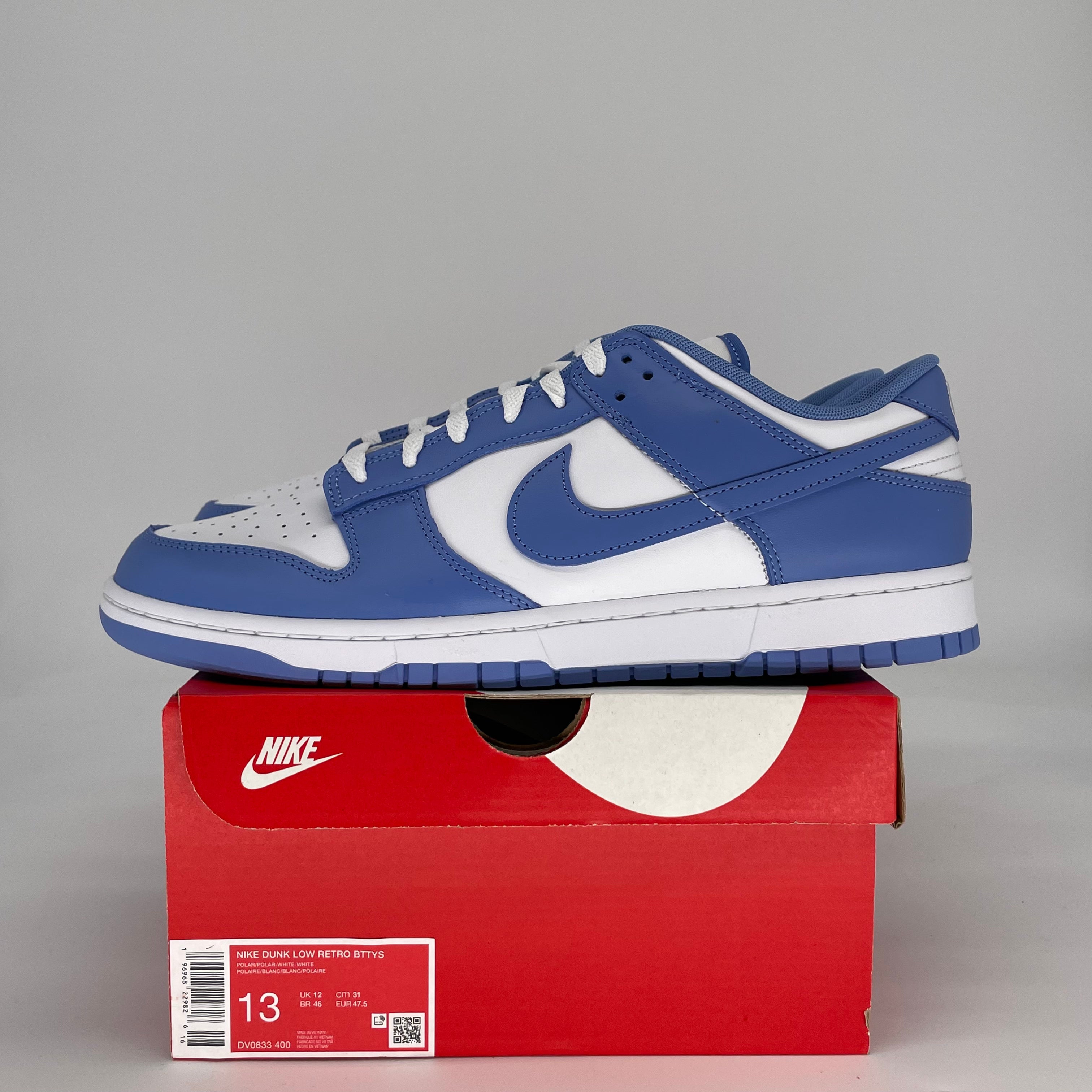 NIKE DUNK LOW POLAR BLUE DV0833-400 SIZE 13/14.5W