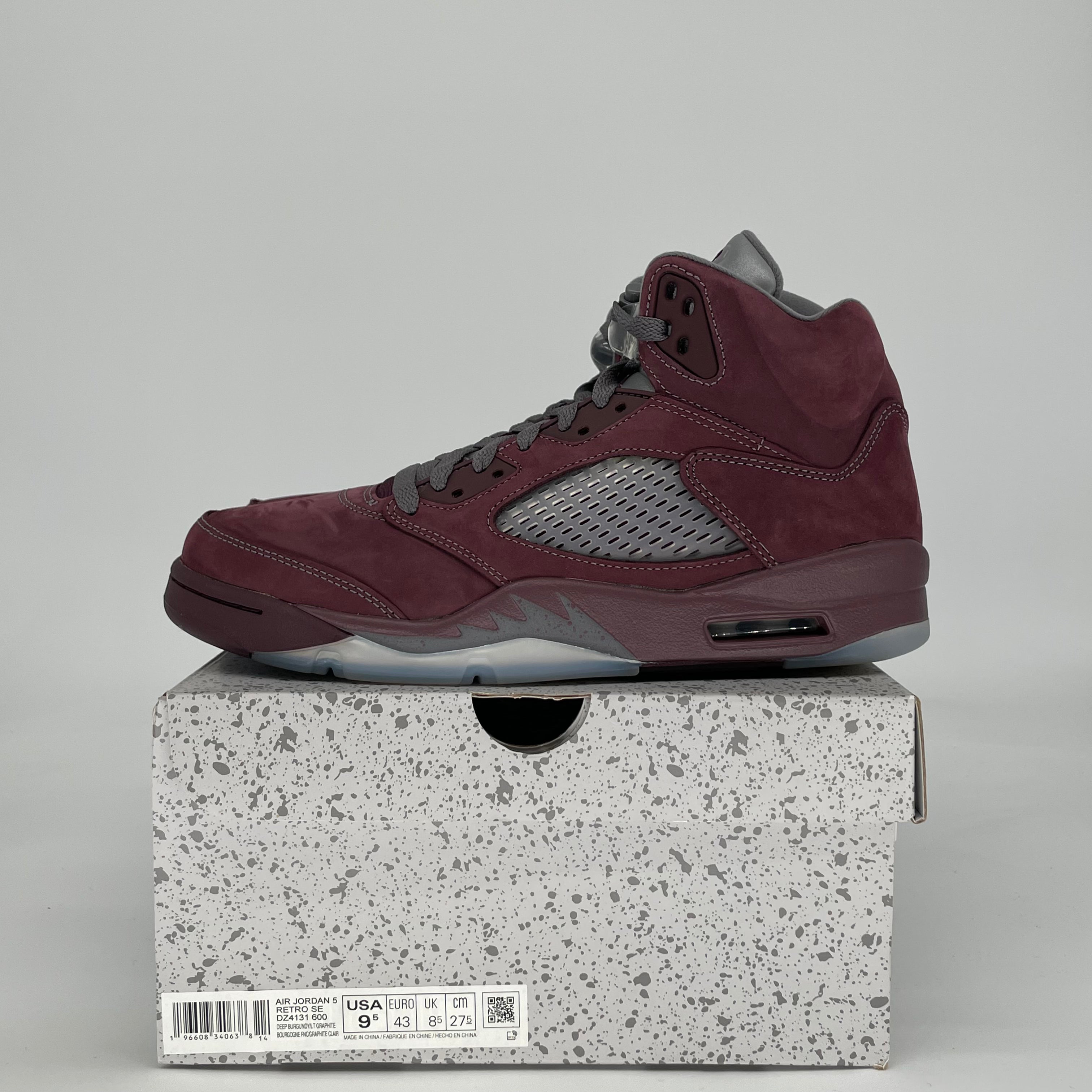 AIR JORDAN 5 BURGUNDY DZ4131-600 SIZE 9.5/11W