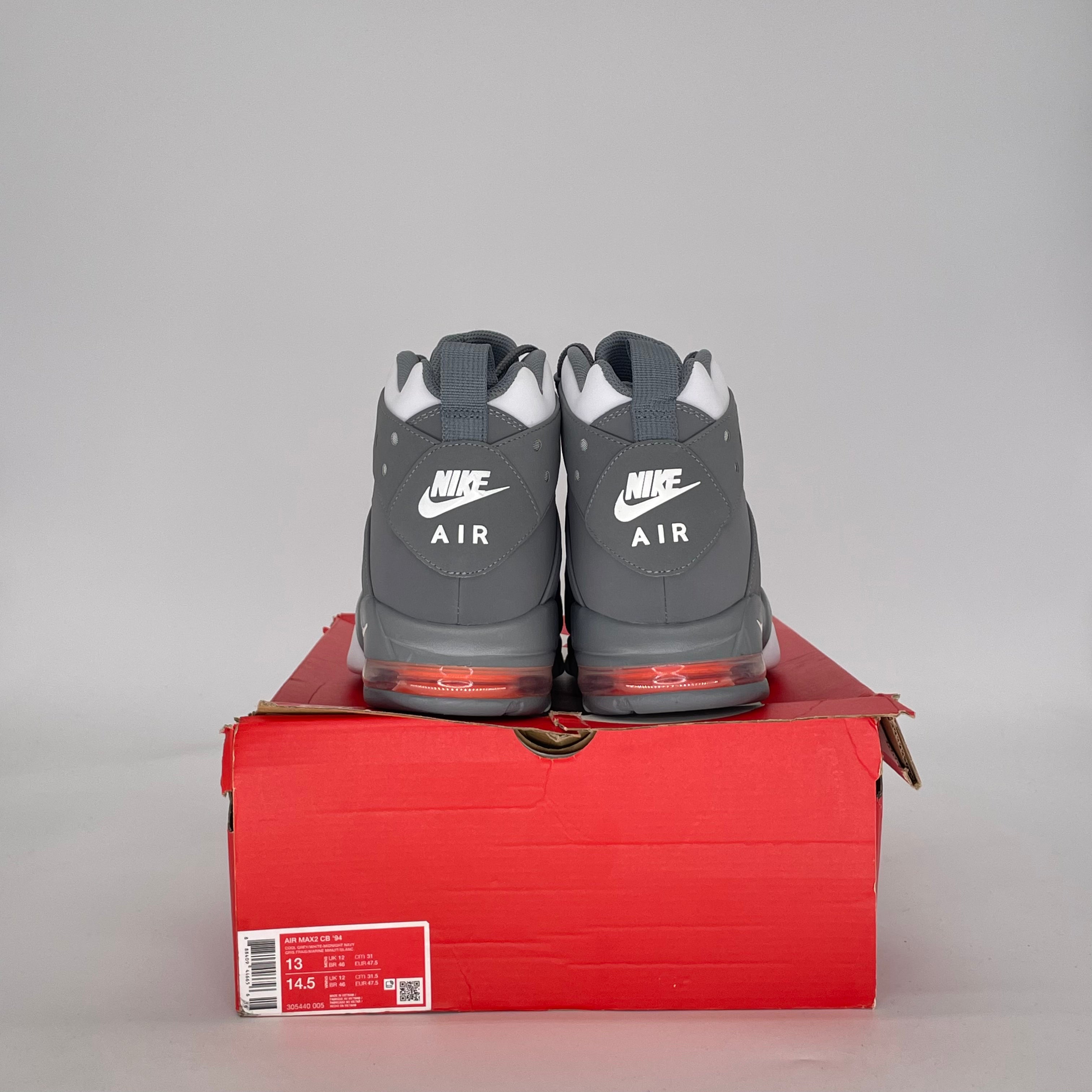 NIKE AIR MAX 2 CB '94 COOL GREY WHITE 305440-005 SIZE 13/14.5W