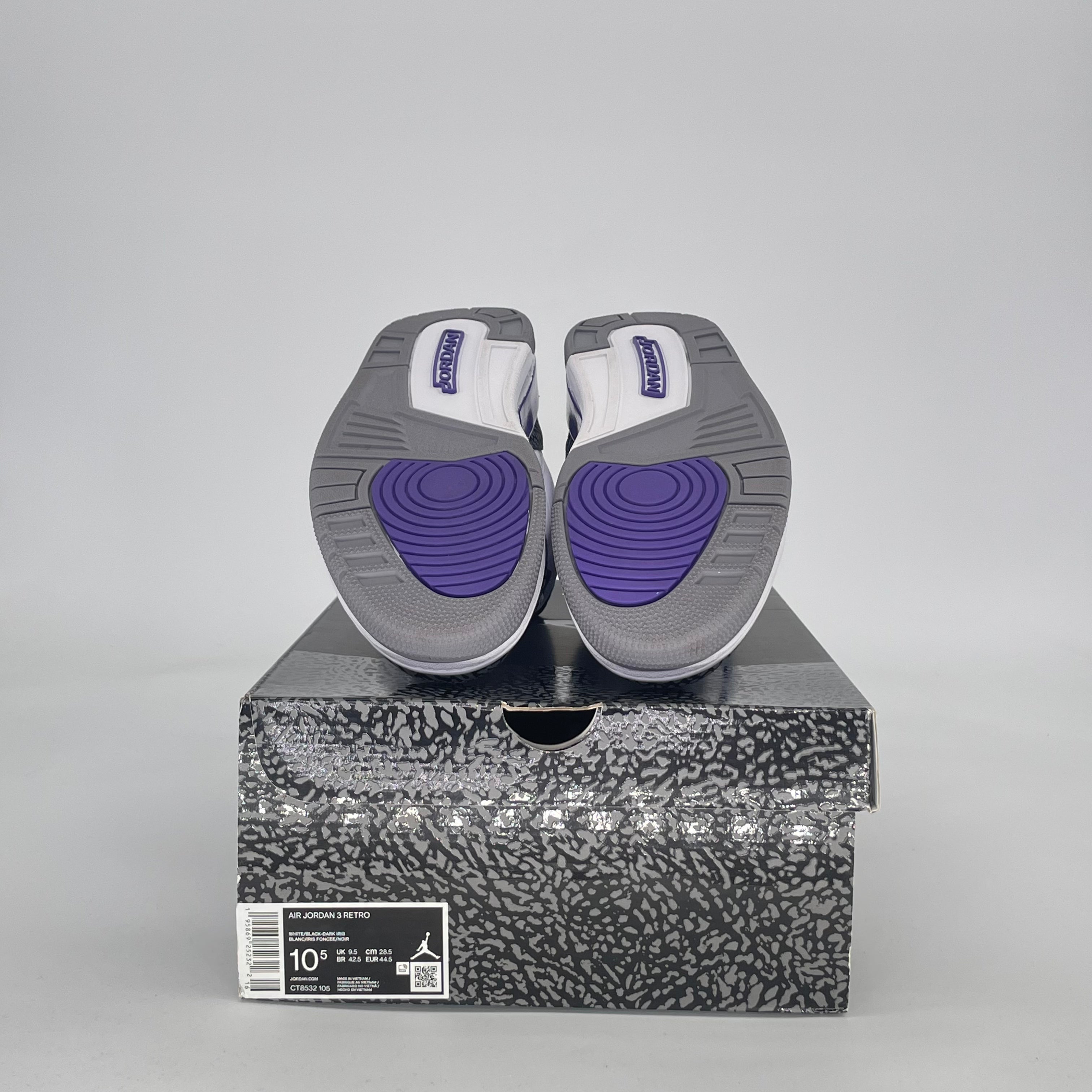 AIR JORDAN 3 DARK IRIS CT8532-105 SIZE 10.5/12W