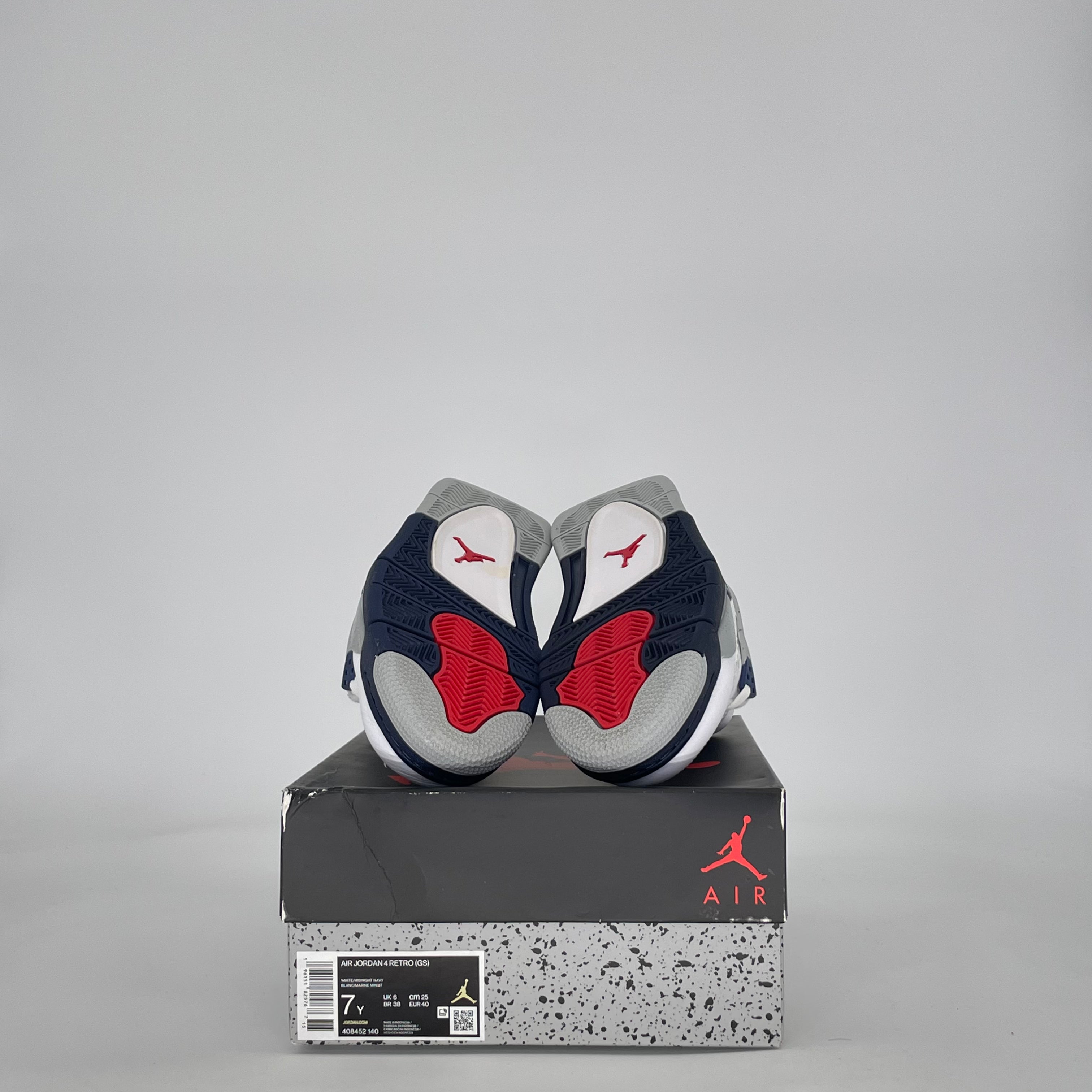 AIR JORDAN 4 MIDNIGHT NAVY 408452-140 SIZE 7/8.5W GS
