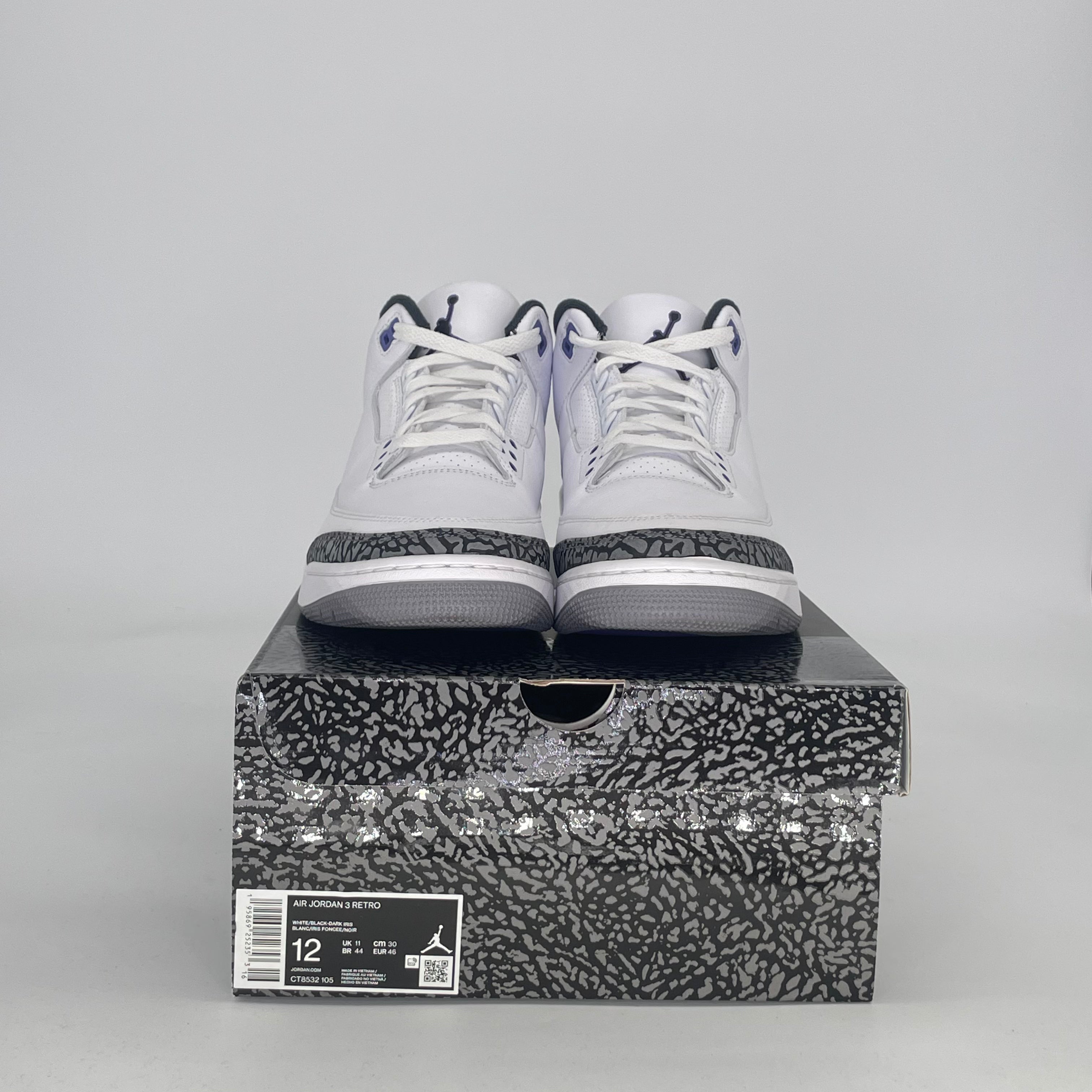 AIR JORDAN 3 DARK IRIS CT8532-105 SIZE 12/13.5W