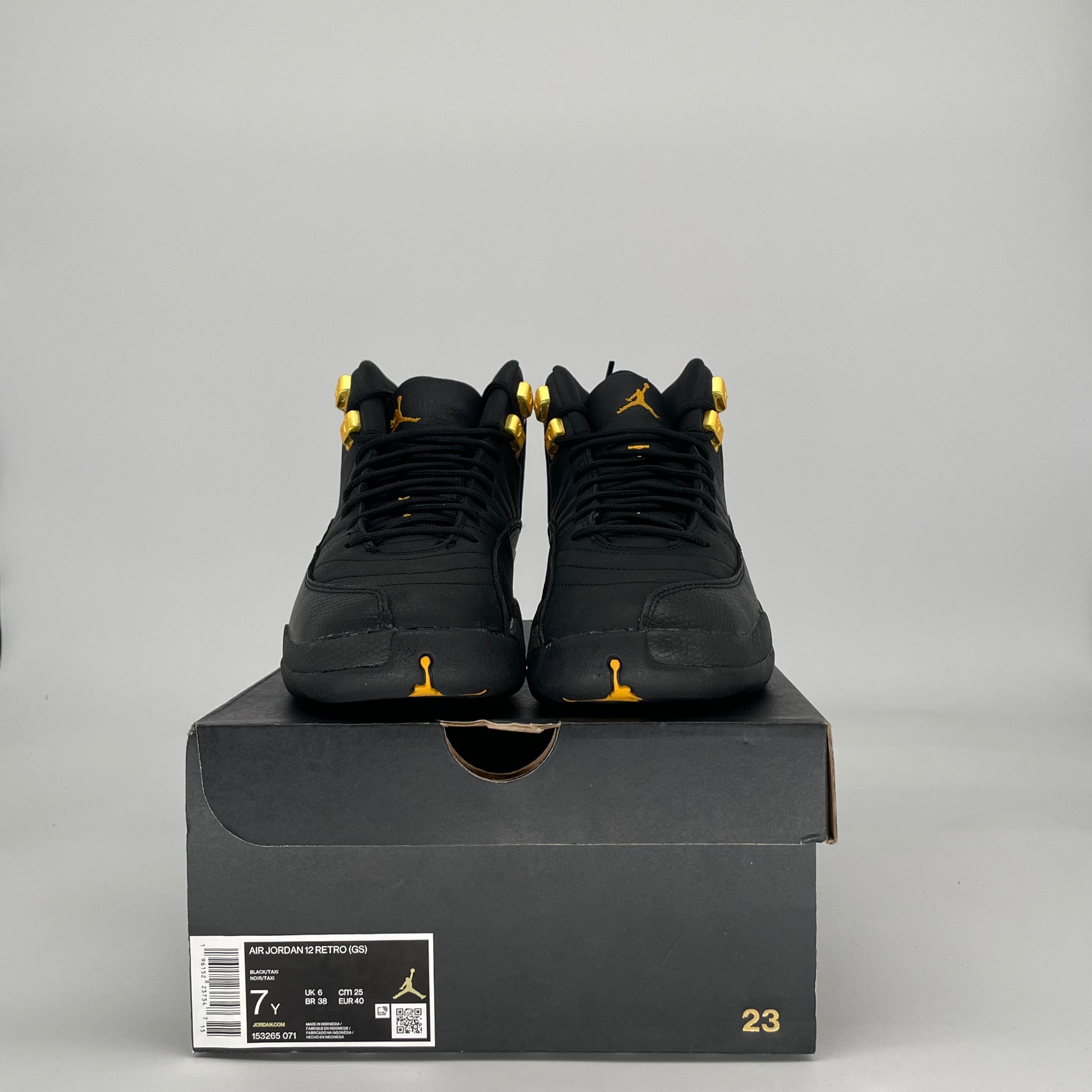 AIR JORDAN 12 BLACK TAXI 153265-071 SIZE 7/8.5W