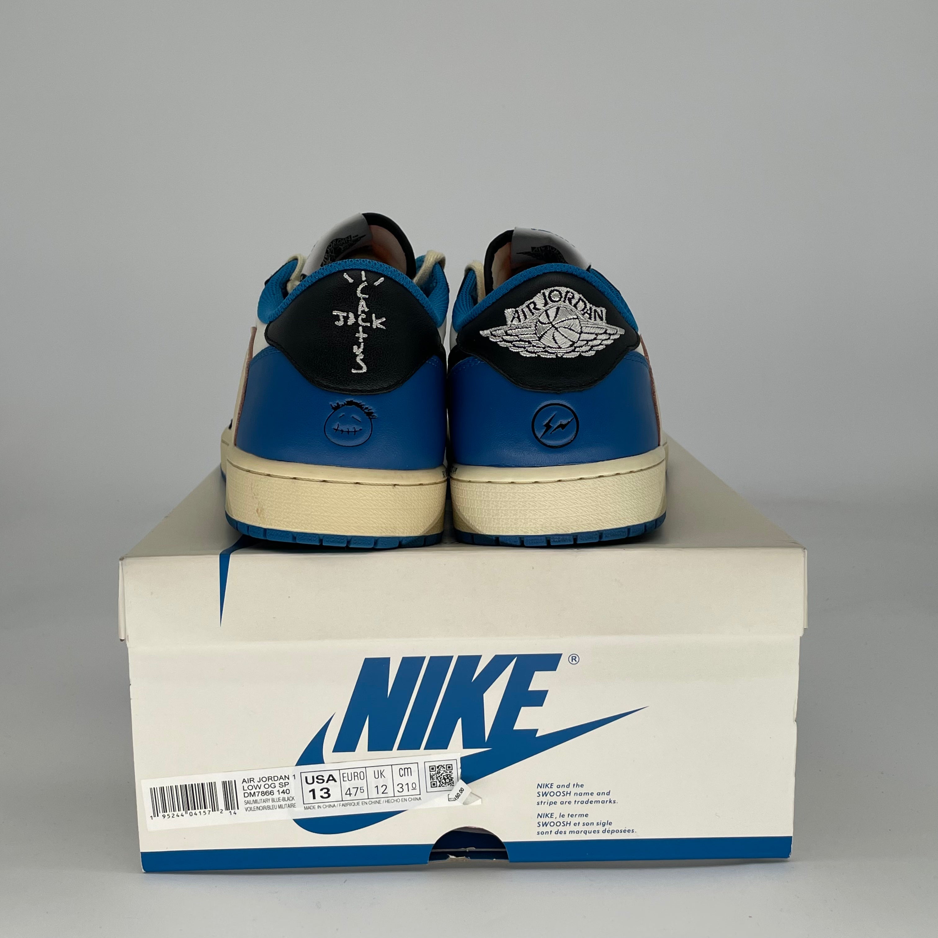 TRAVIS SCOTT X FRAGMENT X AIR JORDAN 1 LOW DM7866-140 SIZE 13/14.5W