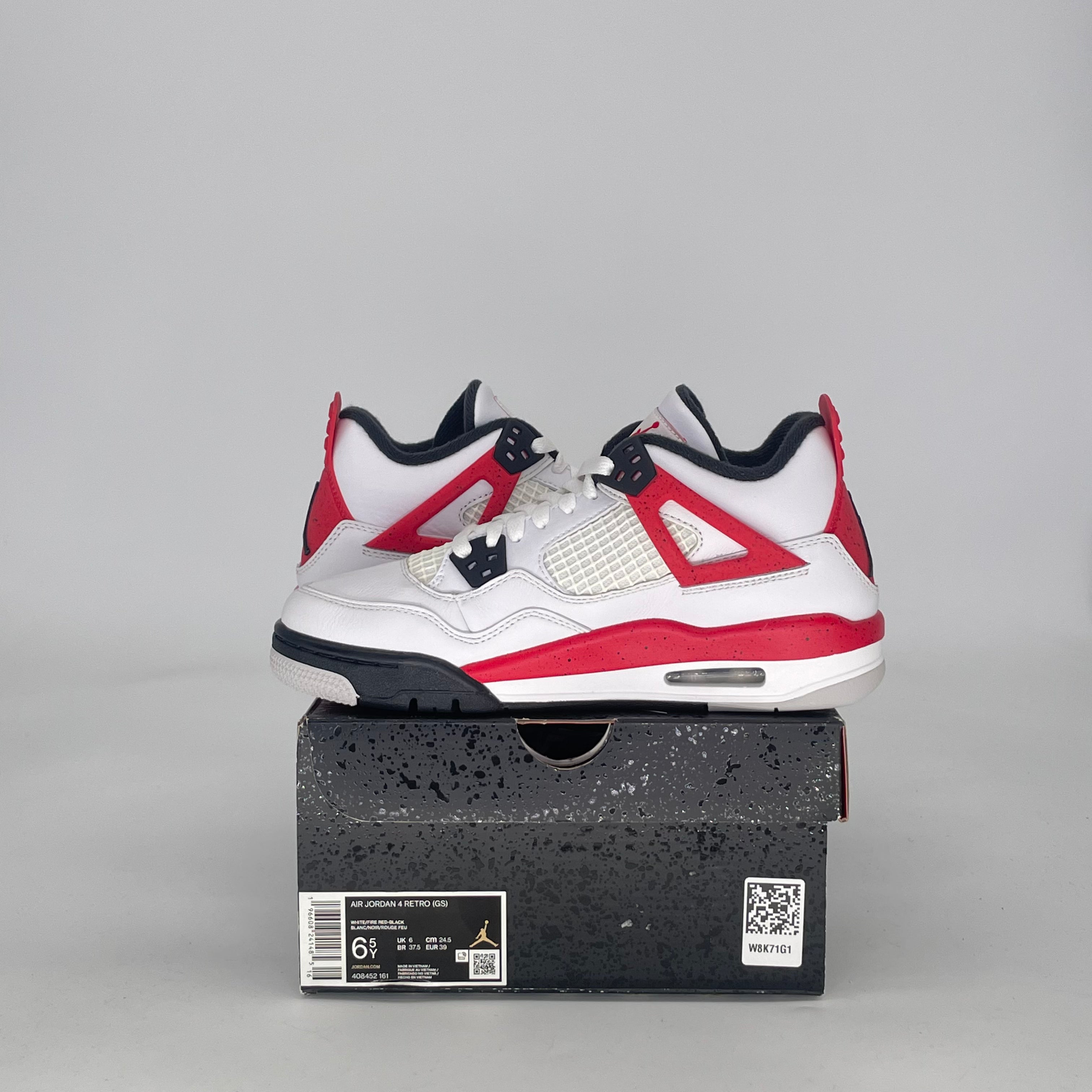 AIR JORDAN 4 RED CEMENT 408452-161 SIZE 6.5/8W GS