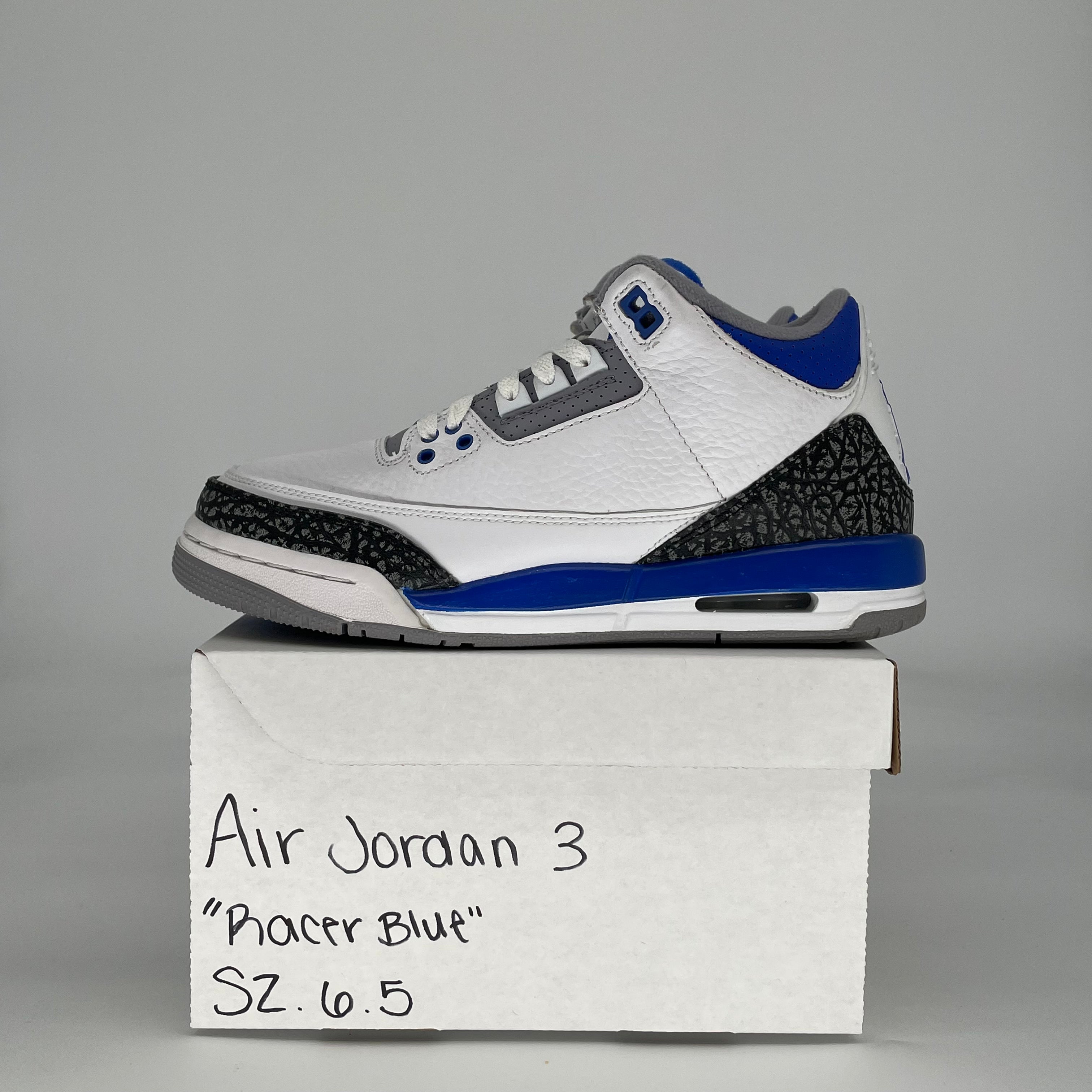 AIR JORDAN 3 RACER BLUE 398614-145 SIZE 6.5/8W