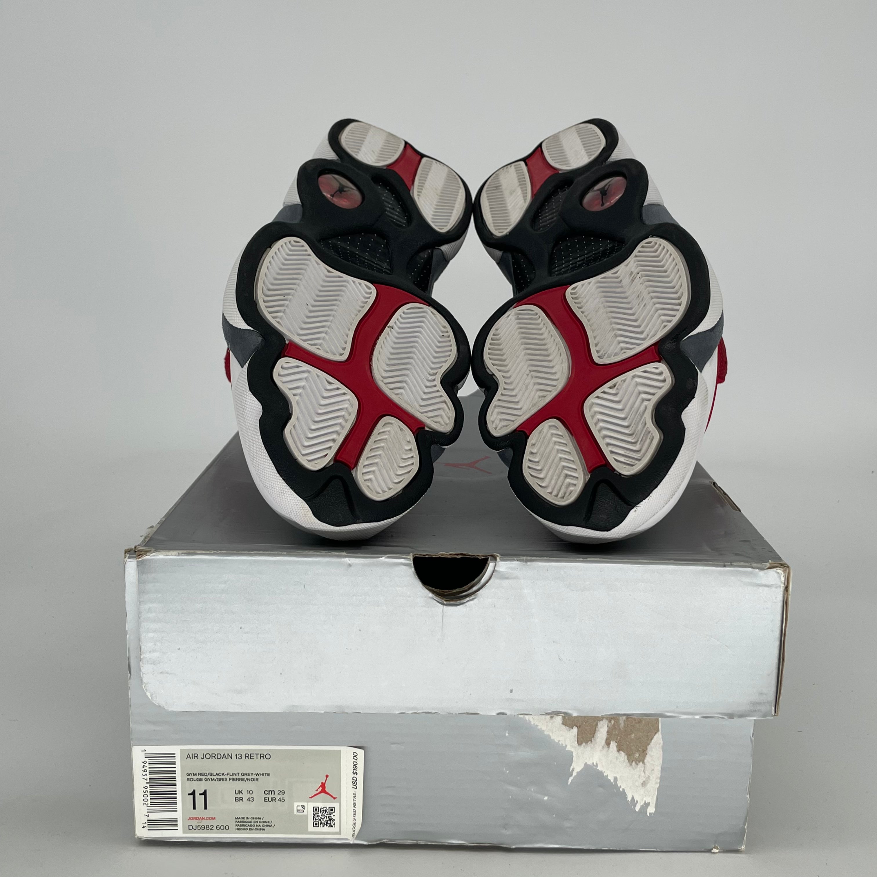 AIR JORDAN 13 GYM RED FLINT GREY DJ5982-600 SIZE 11/12.5W