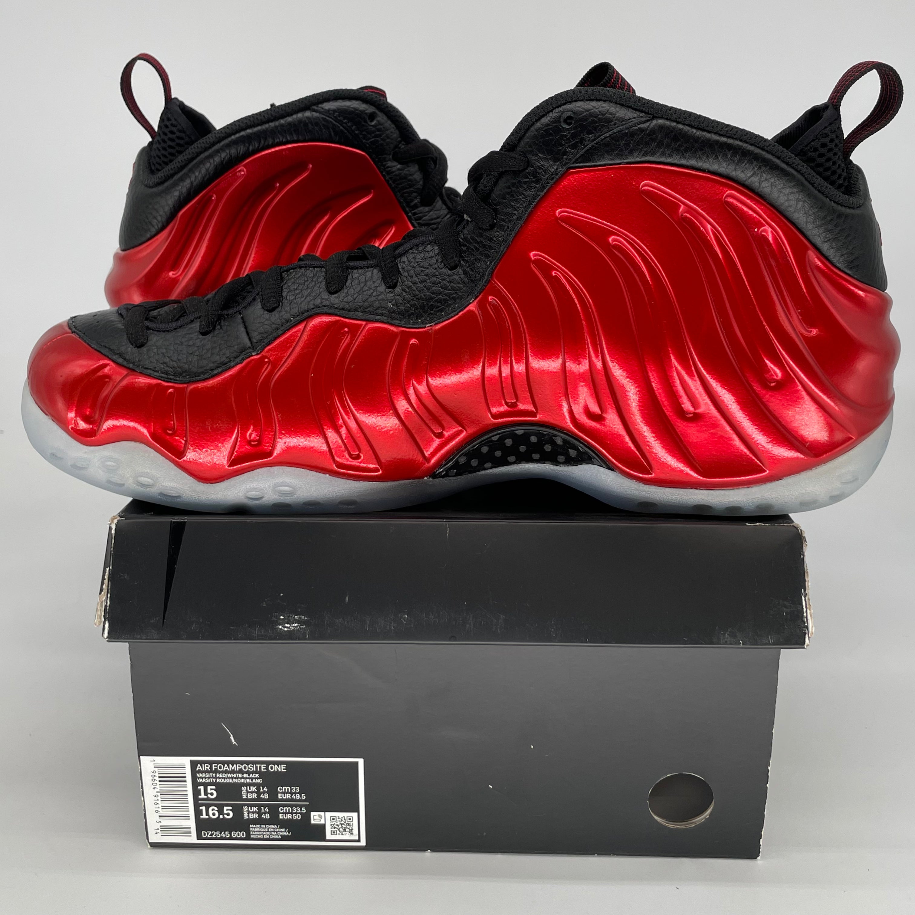 NIKE AIR FOAMPOSITE ONE METALLIC RED SIZE 15 DZ2545-600