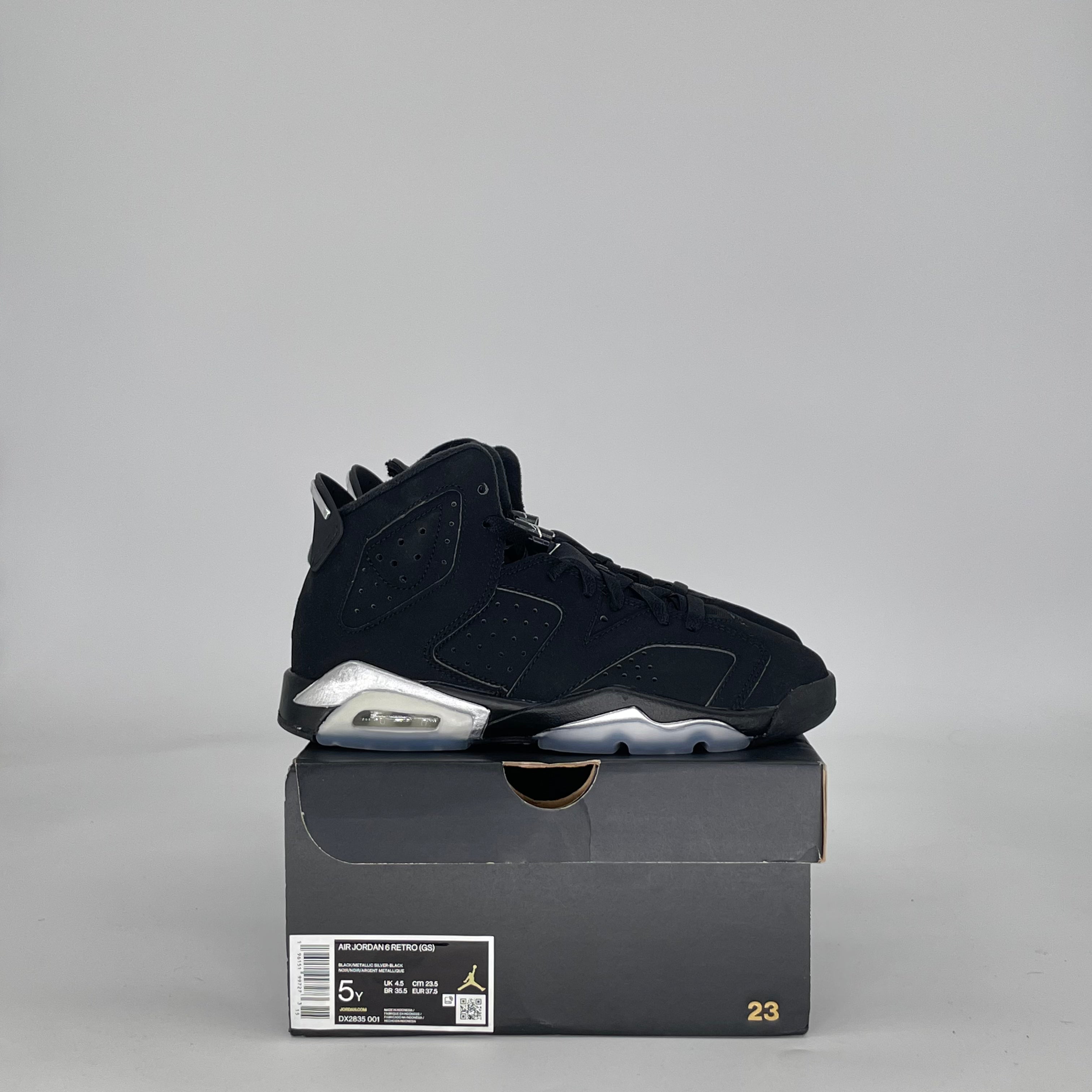 AIR JORDAN 6 CHROME DX2835-001 SIZE 5/6.5W GS
