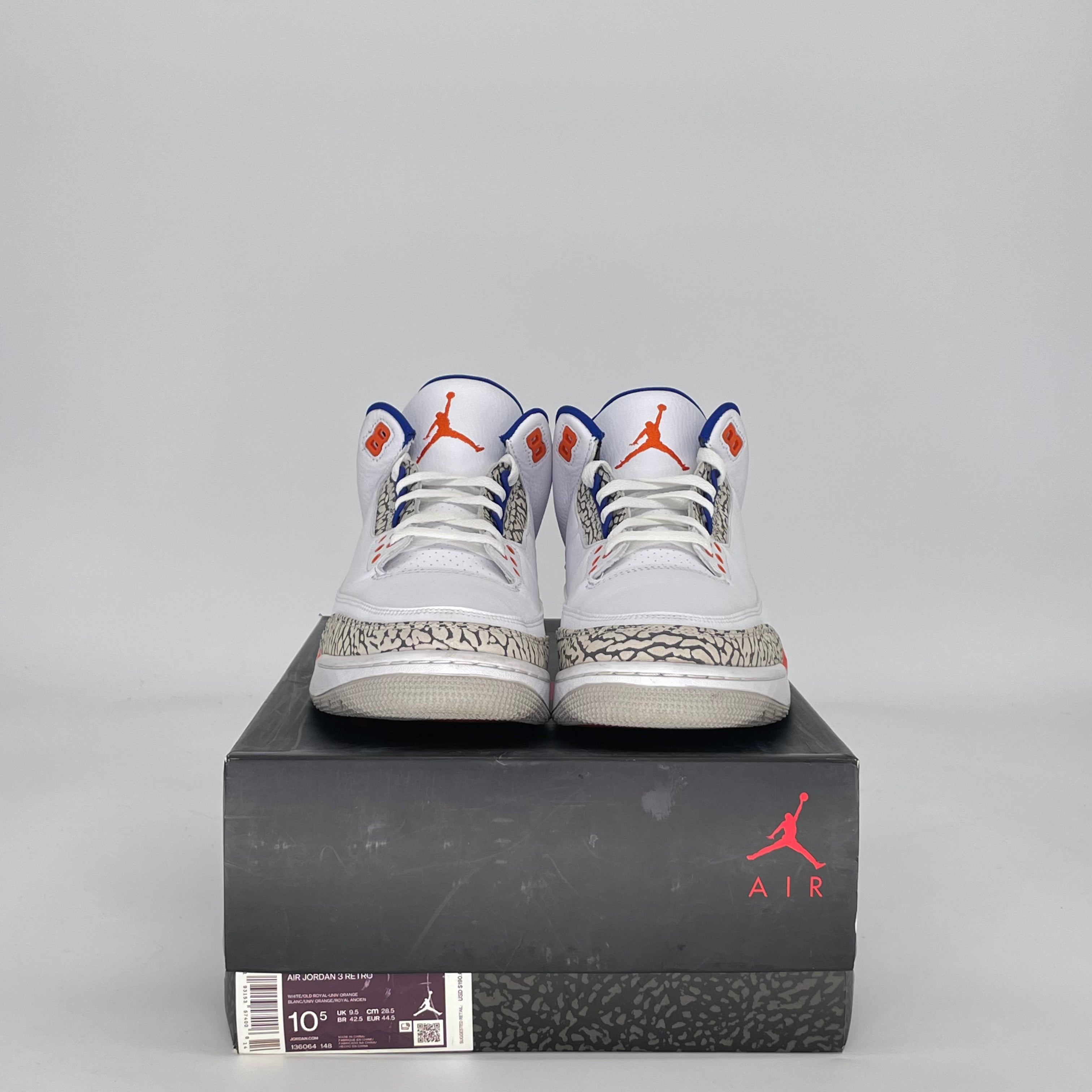 AIR JORDAN 3 KNICKS 136064-148 SIZE 10.5/12W