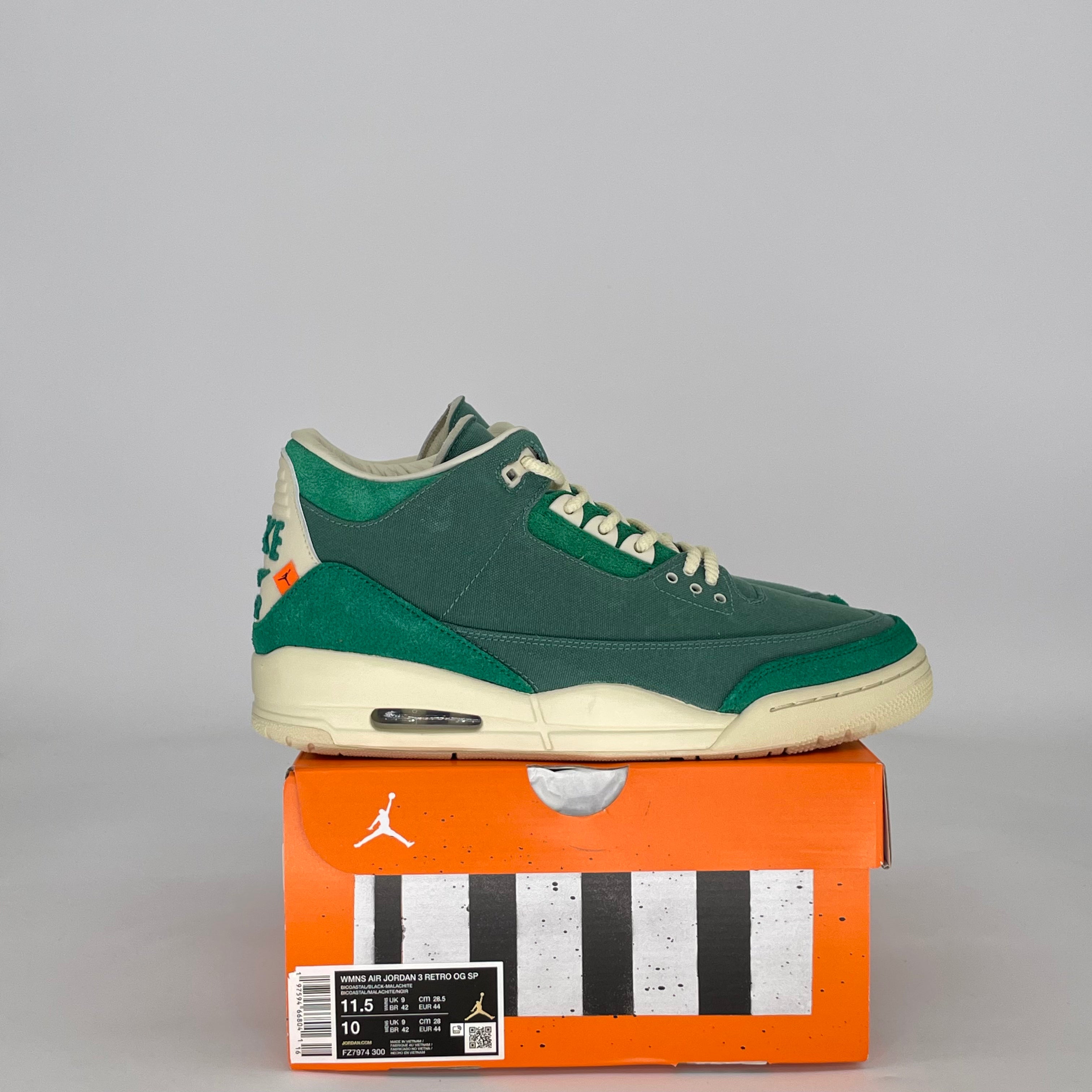 AIR JORDAN 3 NINA CHANEL ABNEY BICOASTAL W FZ7974-300 SIZE 10/11.5W