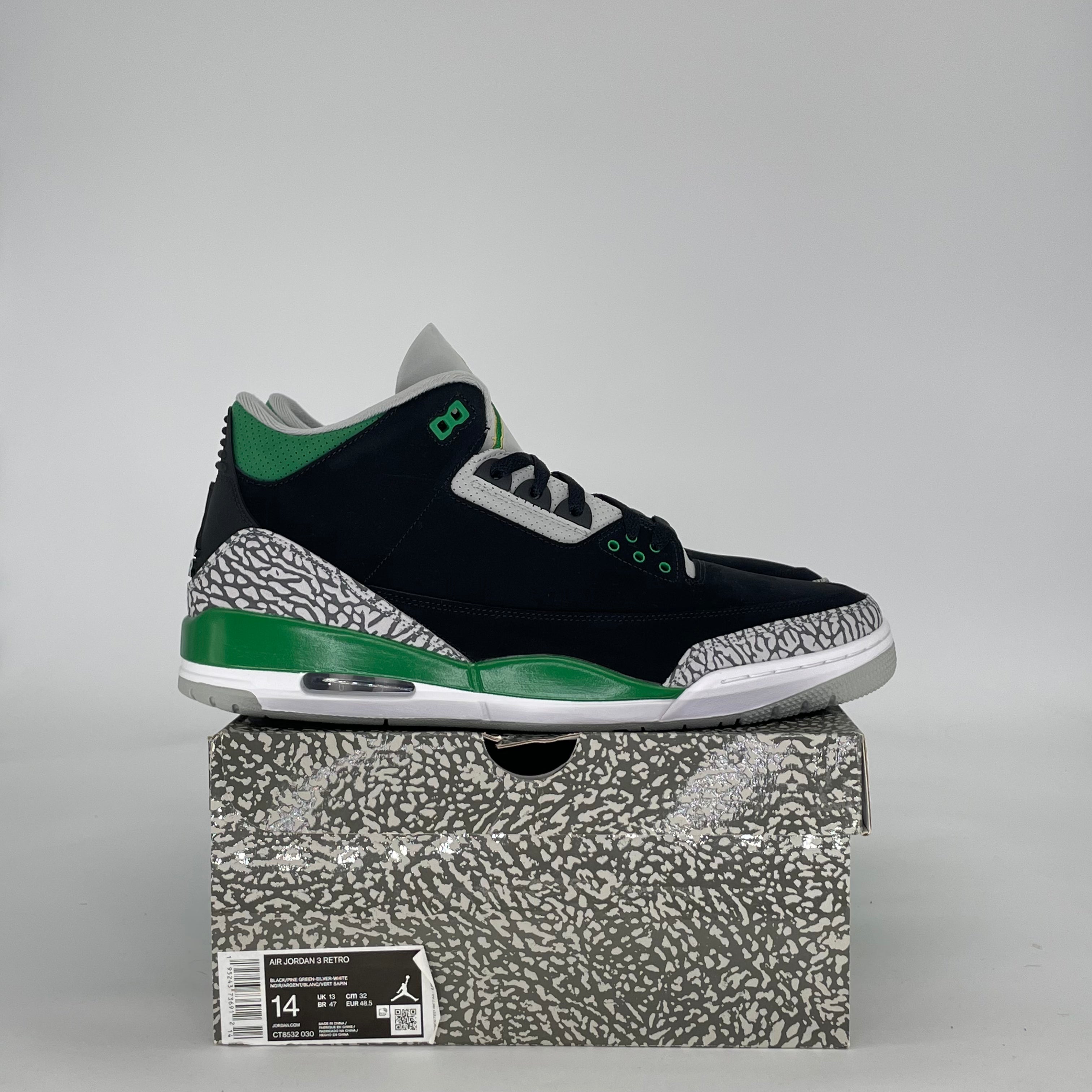 AIR JORDAN 3 PINE GREEN CT8532-030 SIZE 14/15.5W