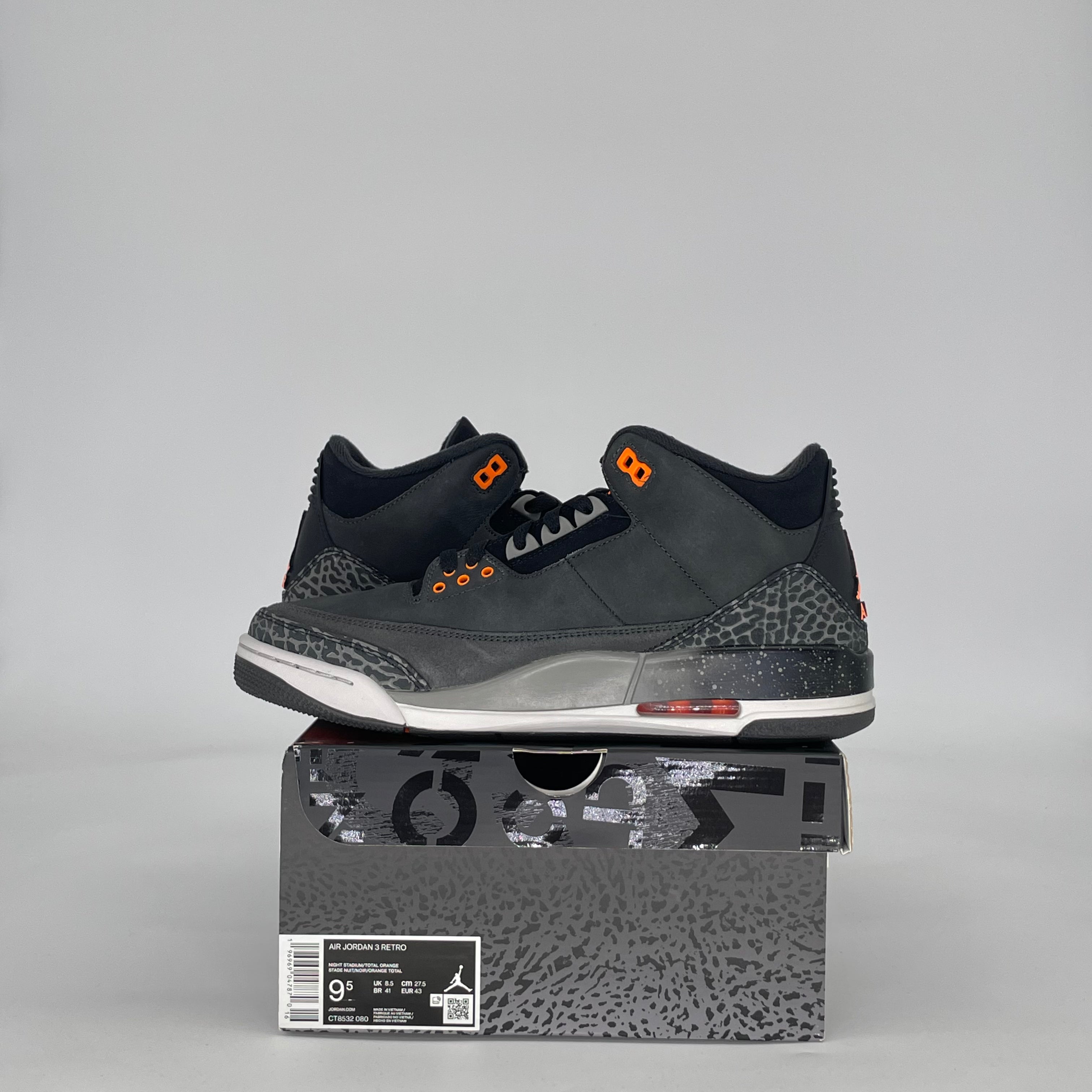 AIR JORDAN 3 FEAR PACK (2023) CT8532-080 SIZE 9.5/11W