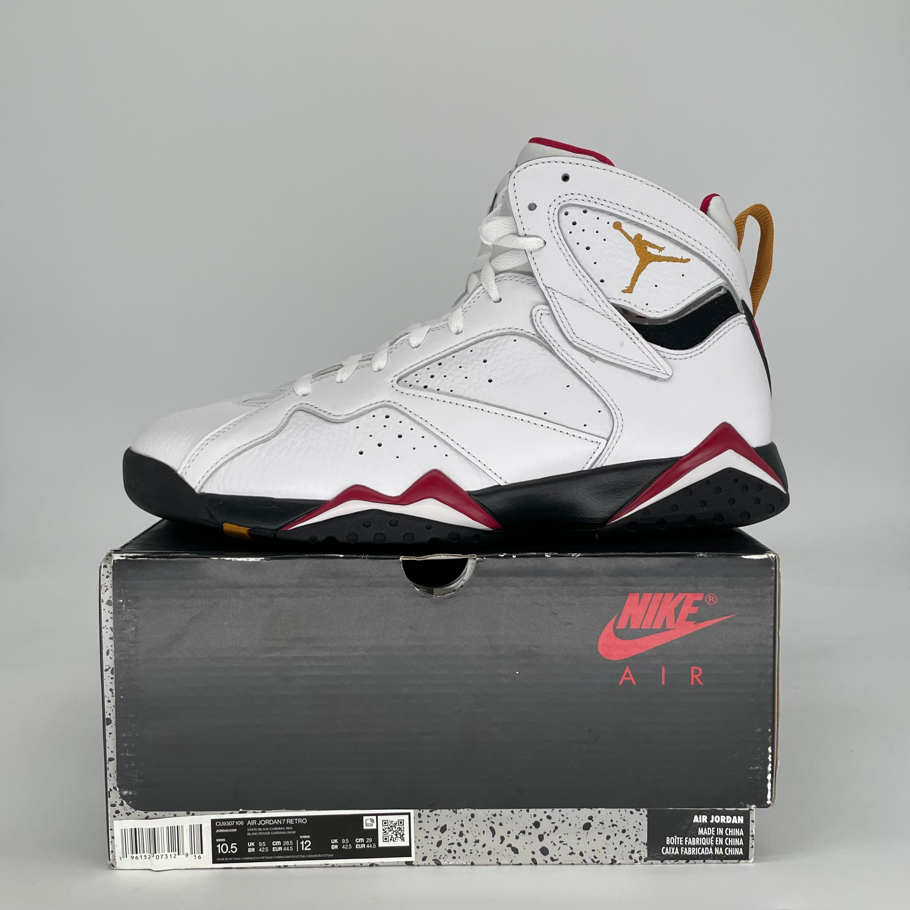 AIR JORDAN 7 CARDINAL CU9307-106 SIZE 10.5/12W
