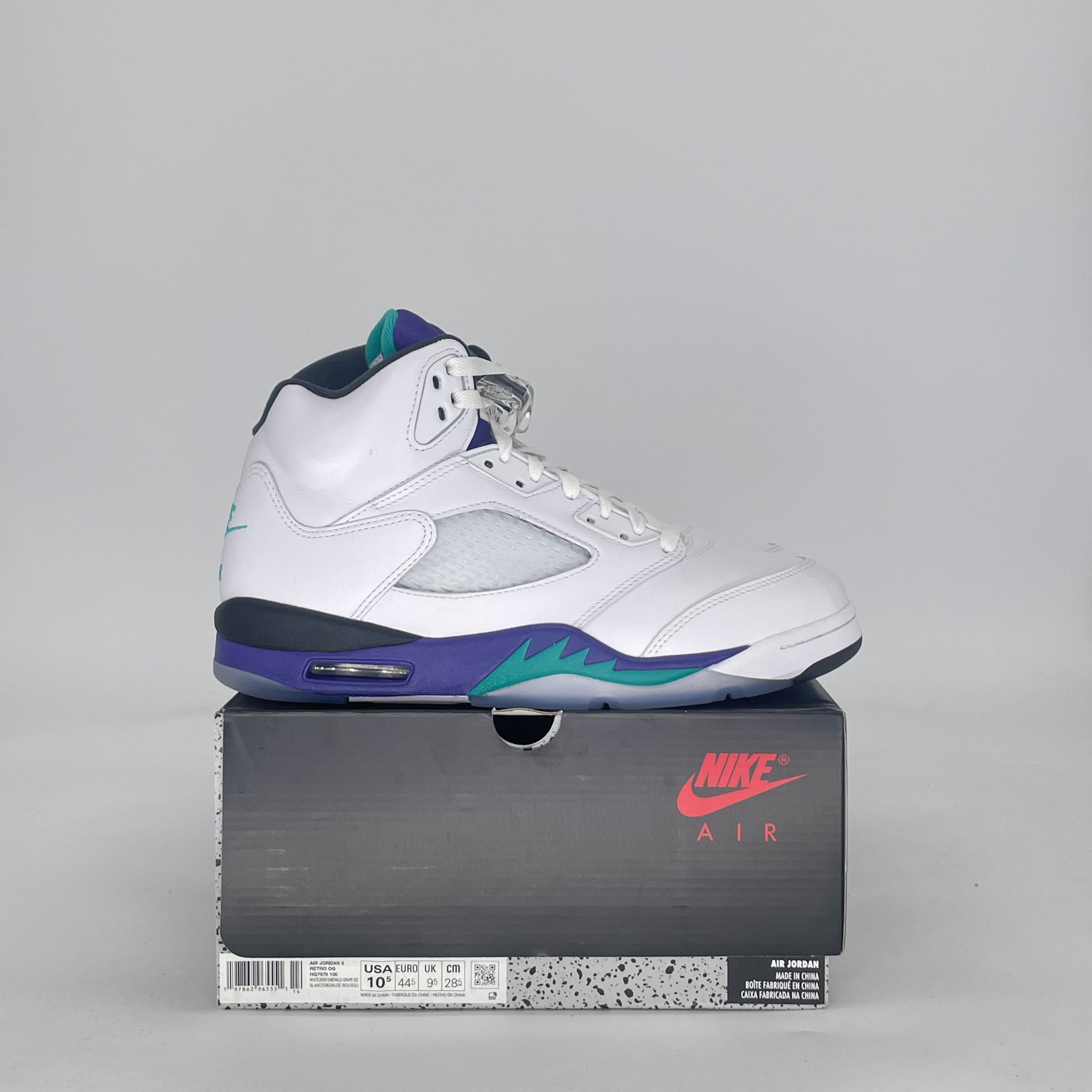 AIR JORDAN 5 GRAPE HQ7978-100 SIZE 10.5/12W