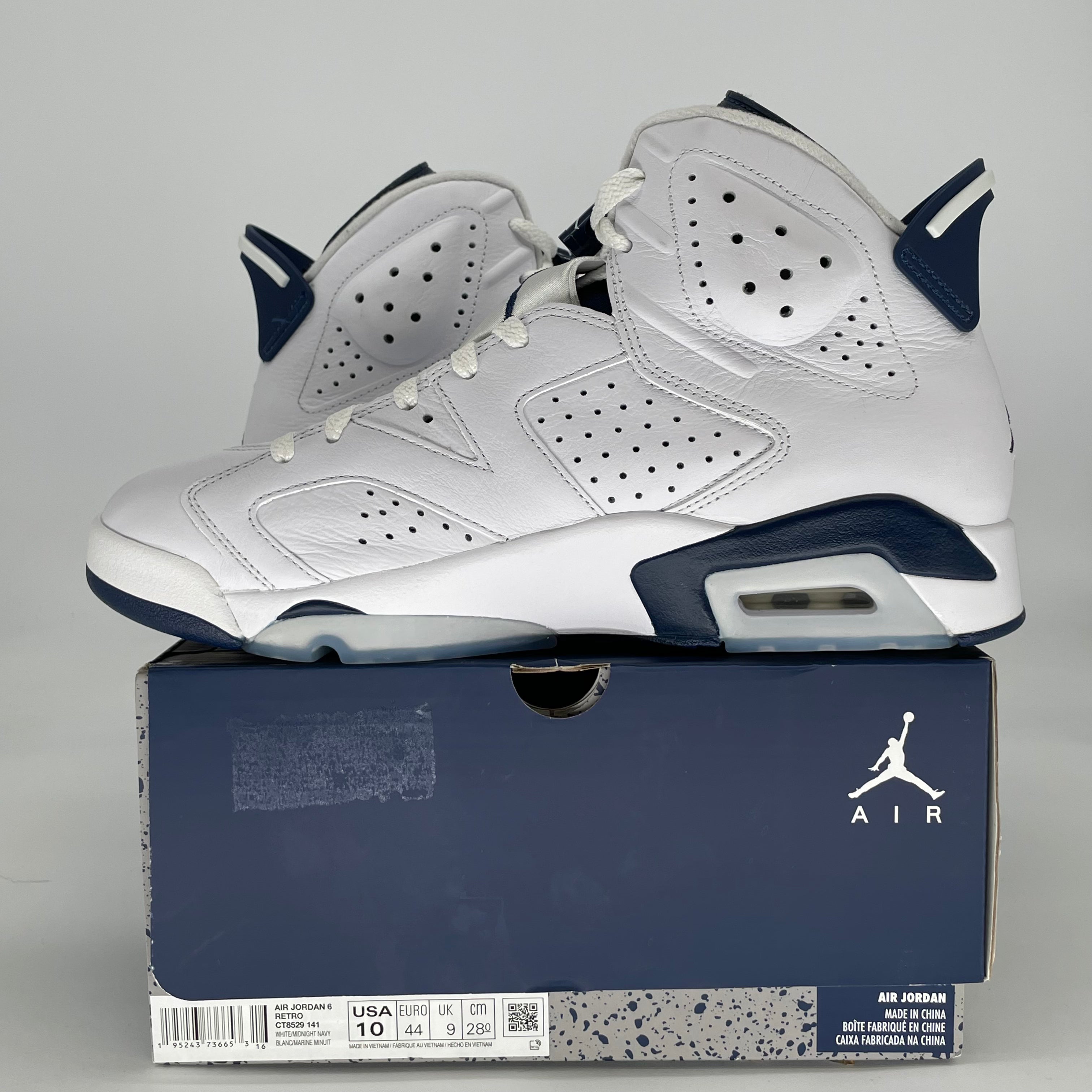 AIR JORDAN 6 MIDNIGHT NAVY CT8529-141 SIZE 10/11.5W