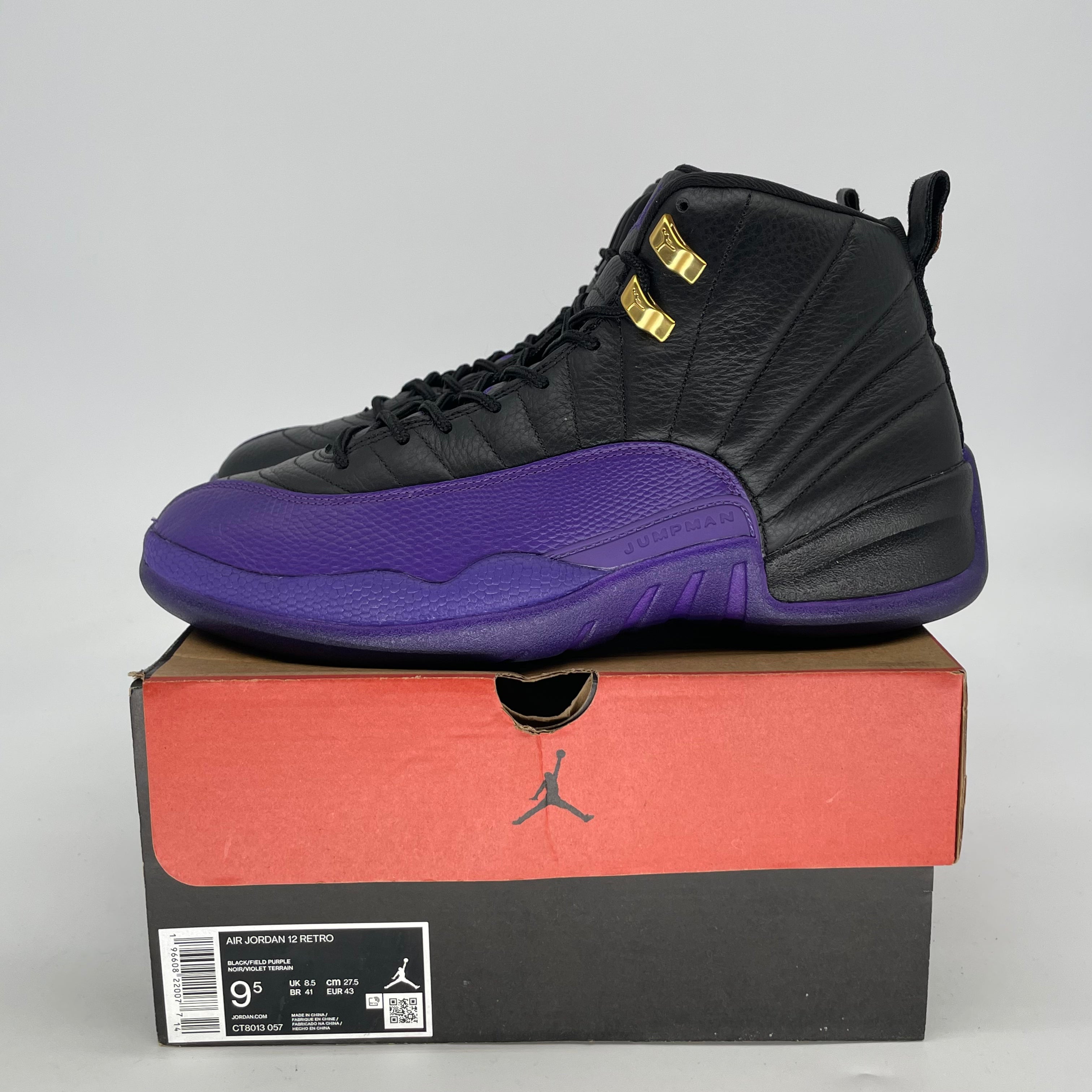 AIR JORDAN 12 FIELD PURPLE CT8013-057 SIZE 9.5/11W