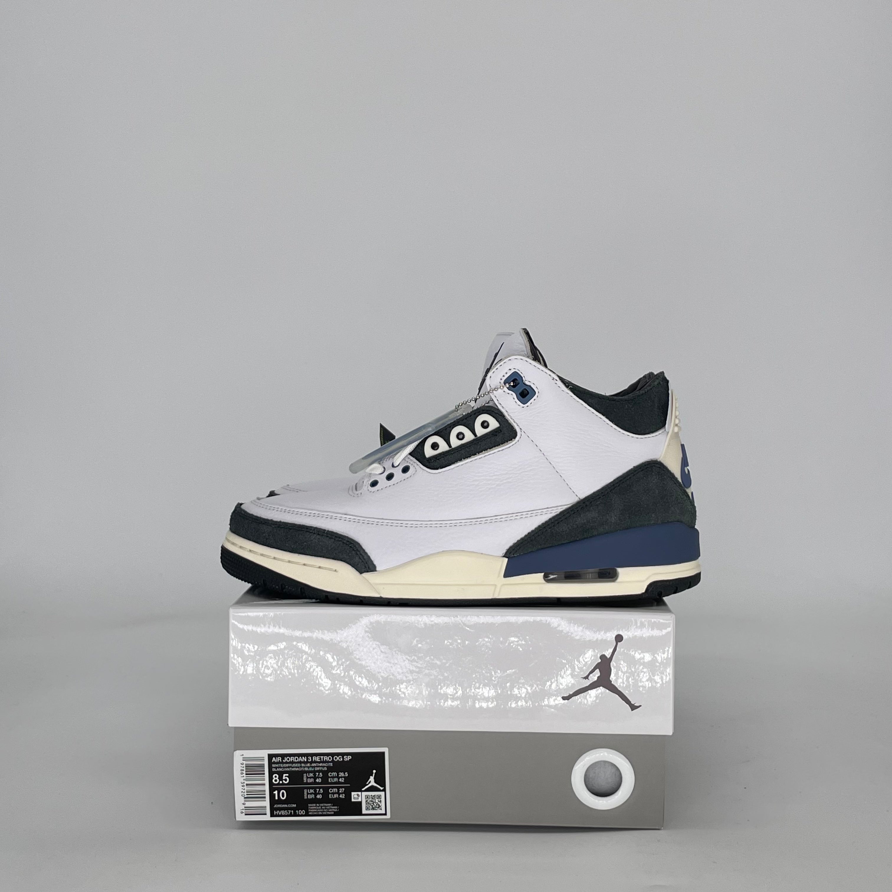 AIR JORDAN 3 A MA MANIERE DIFFUSED BLUE HV8571-100 SIZE 8.5/10W