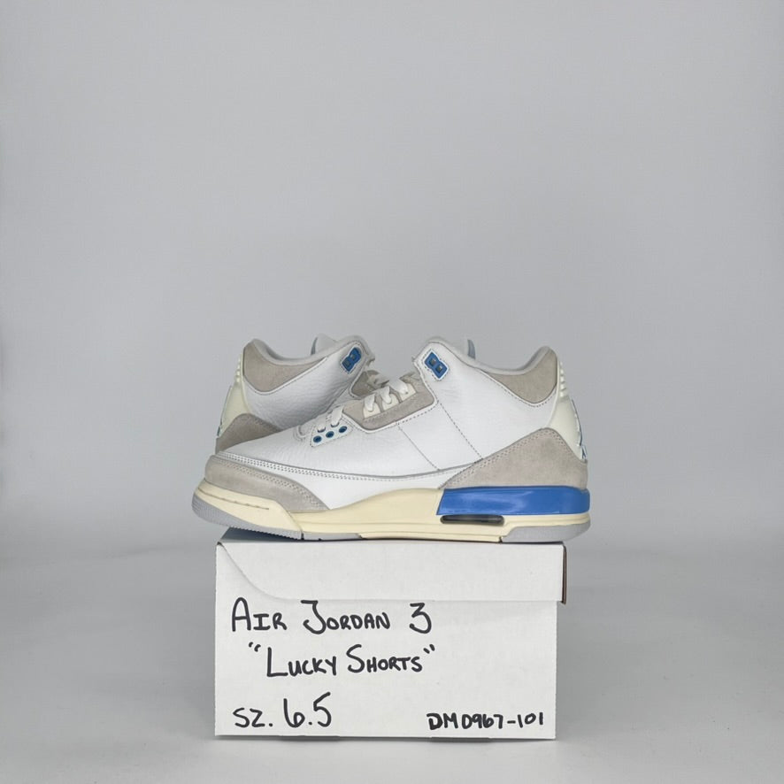 AIR JORDAN 3 LUCKY SHORTS DM0967-101 SIZE 6.5/8W GS