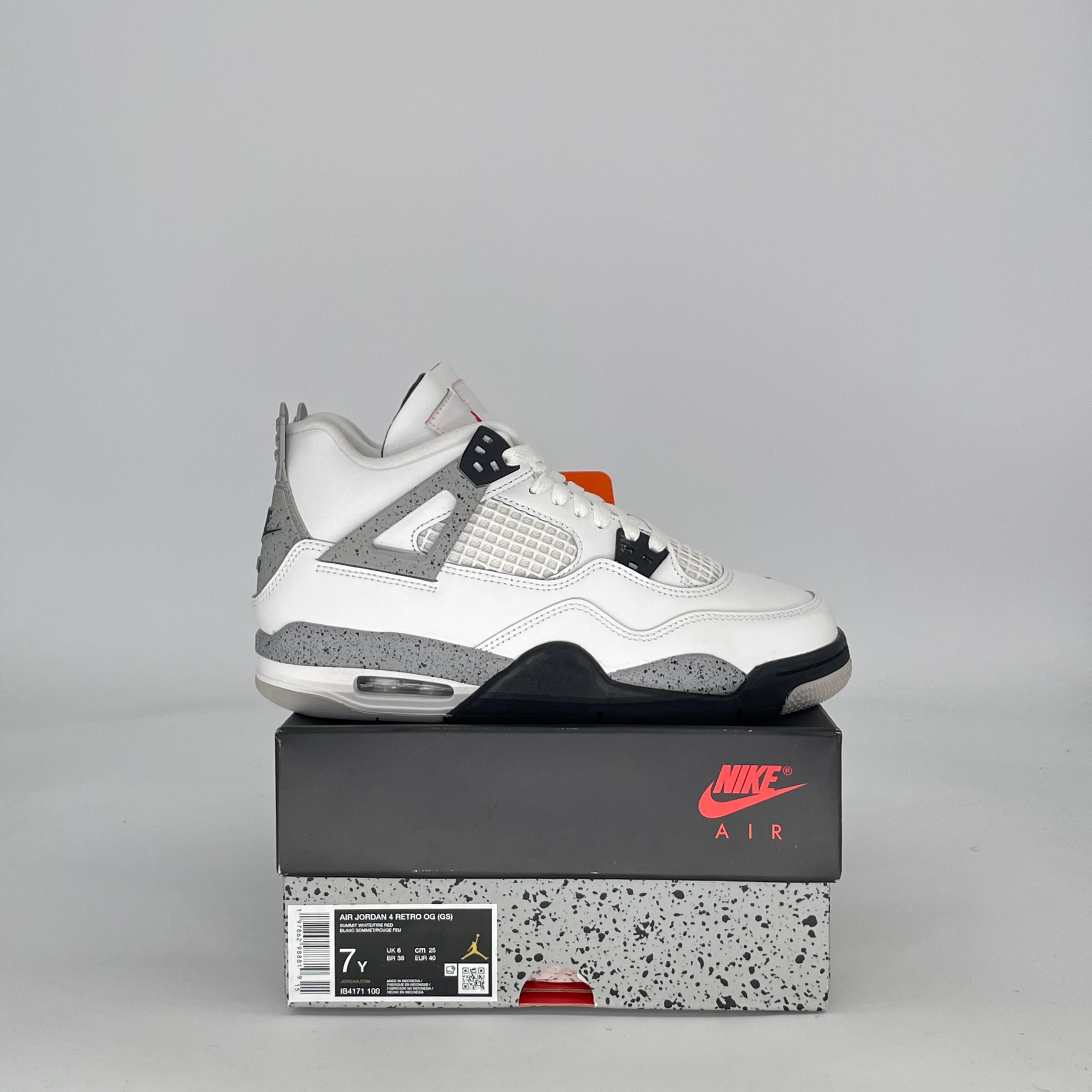 AIR JORDAN 4 WHITE CEMENT IB4171-100 SIZE 7/8.5W GS