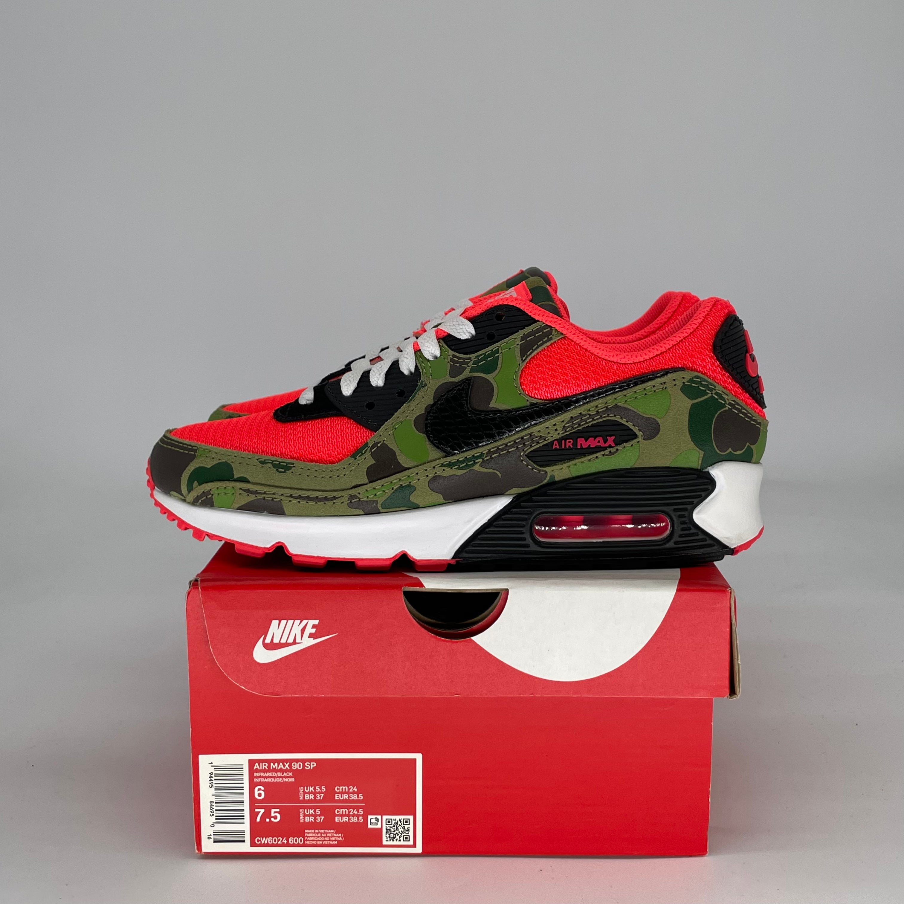 NIKE AIR MAX 90 REVERSE DUCK CAMO CW6024-600 SIZE 6/7.5W