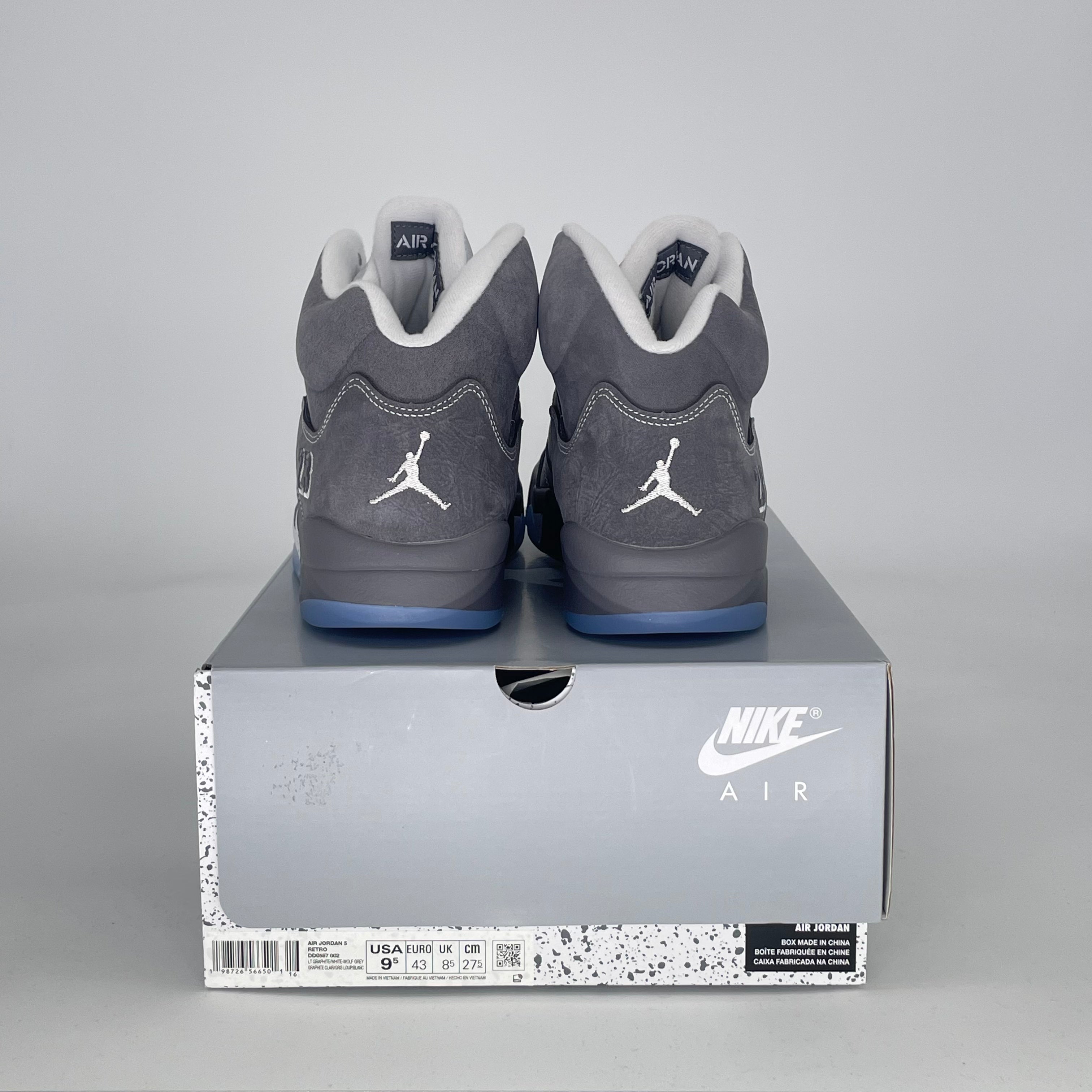 AIR JORDAN 5 WOLF GREY DD0587-002 SIZE 9.5/11W