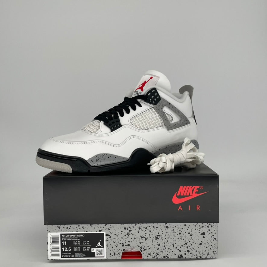 AIR JORDAN 4 WHITE CEMENT FV5029-100 SIZE 11/12.5W
