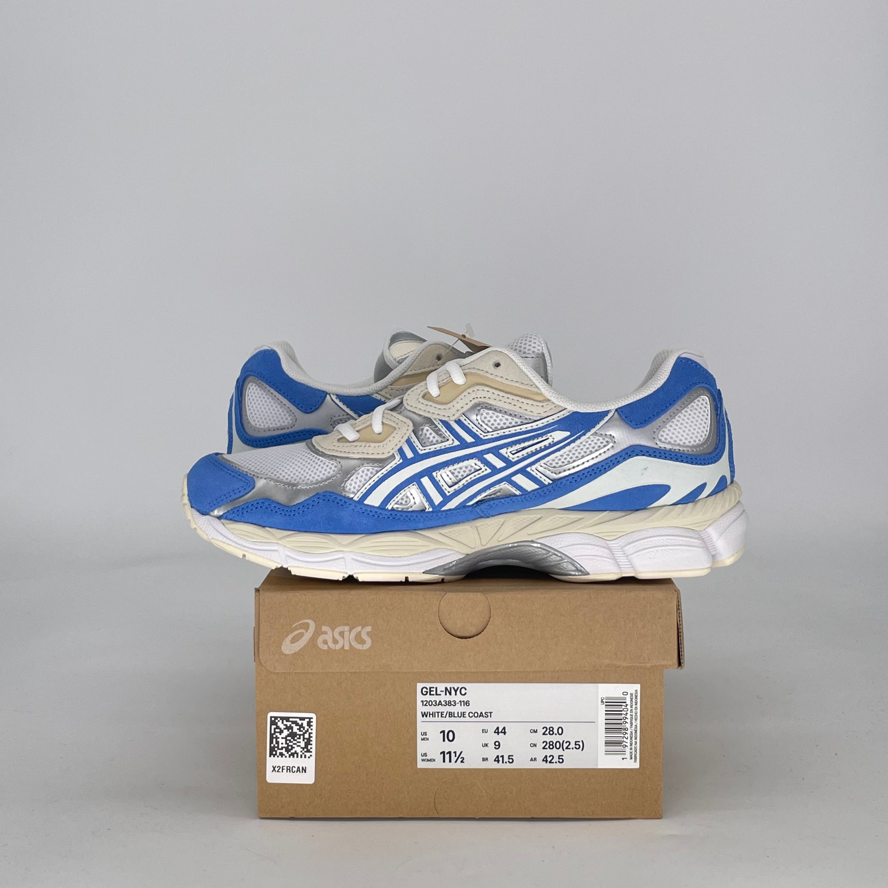 ASICS GEL-NYC WHITE BLUE COAST 1203A383-116 SIZE 10/11.5W