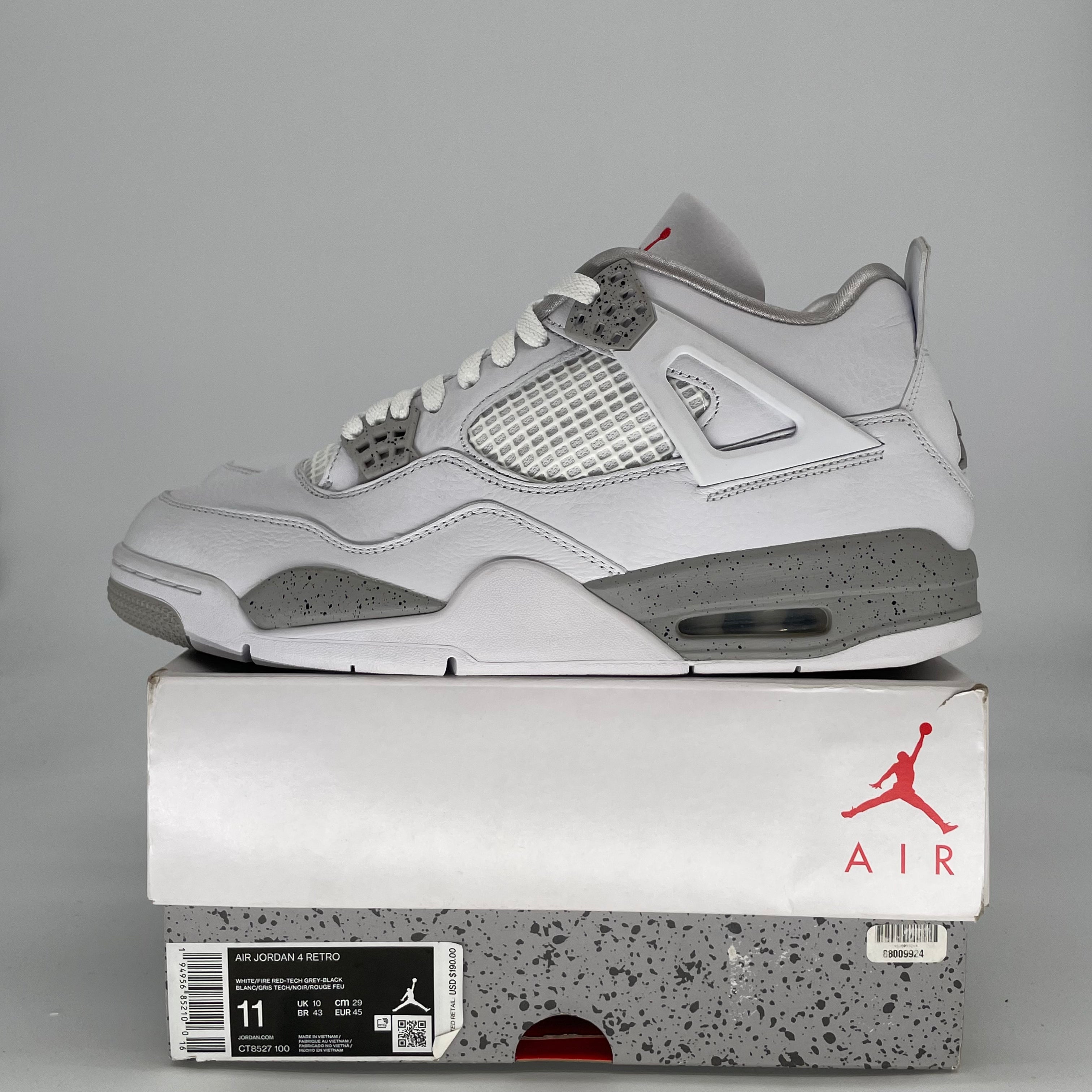 AIR JORDAN 4 WHITE OREO CT8527-100 SIZE 11/12.5W