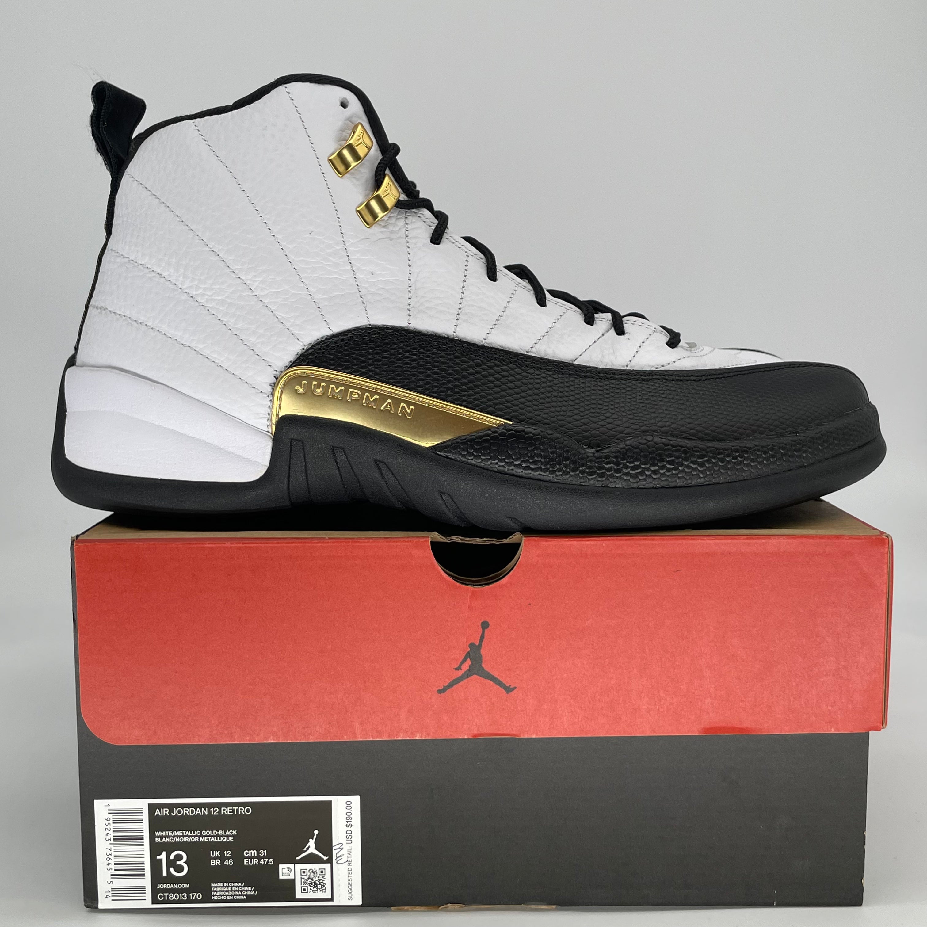 AIR JORDAN 12 ROYALTY TAXI CT8013-170 SIZE 13/14.5W