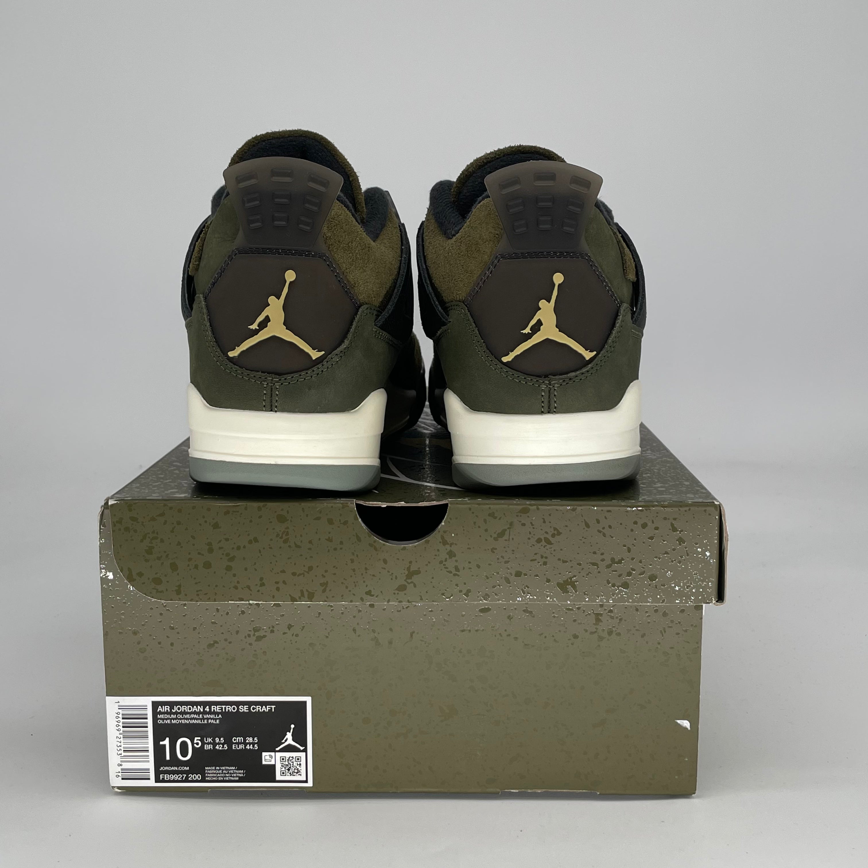AIR JORDAN 4 CRAFT MEDIUM OLIVE FB9927-200 SIZE 10.5/12W