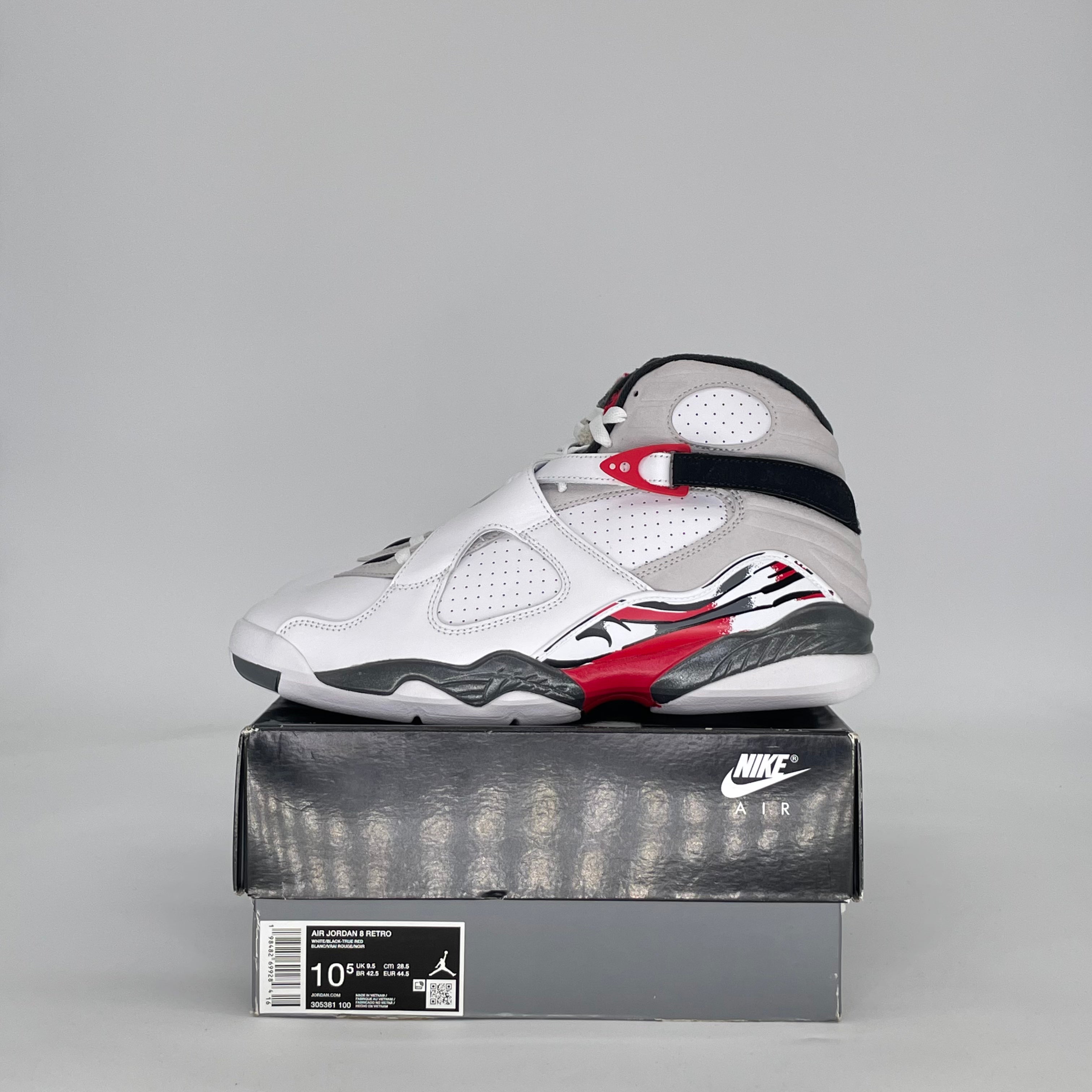AIR JORDAN 8 WHITE TRUE RED (2025) 305381-100 SIZE 10.5/12W