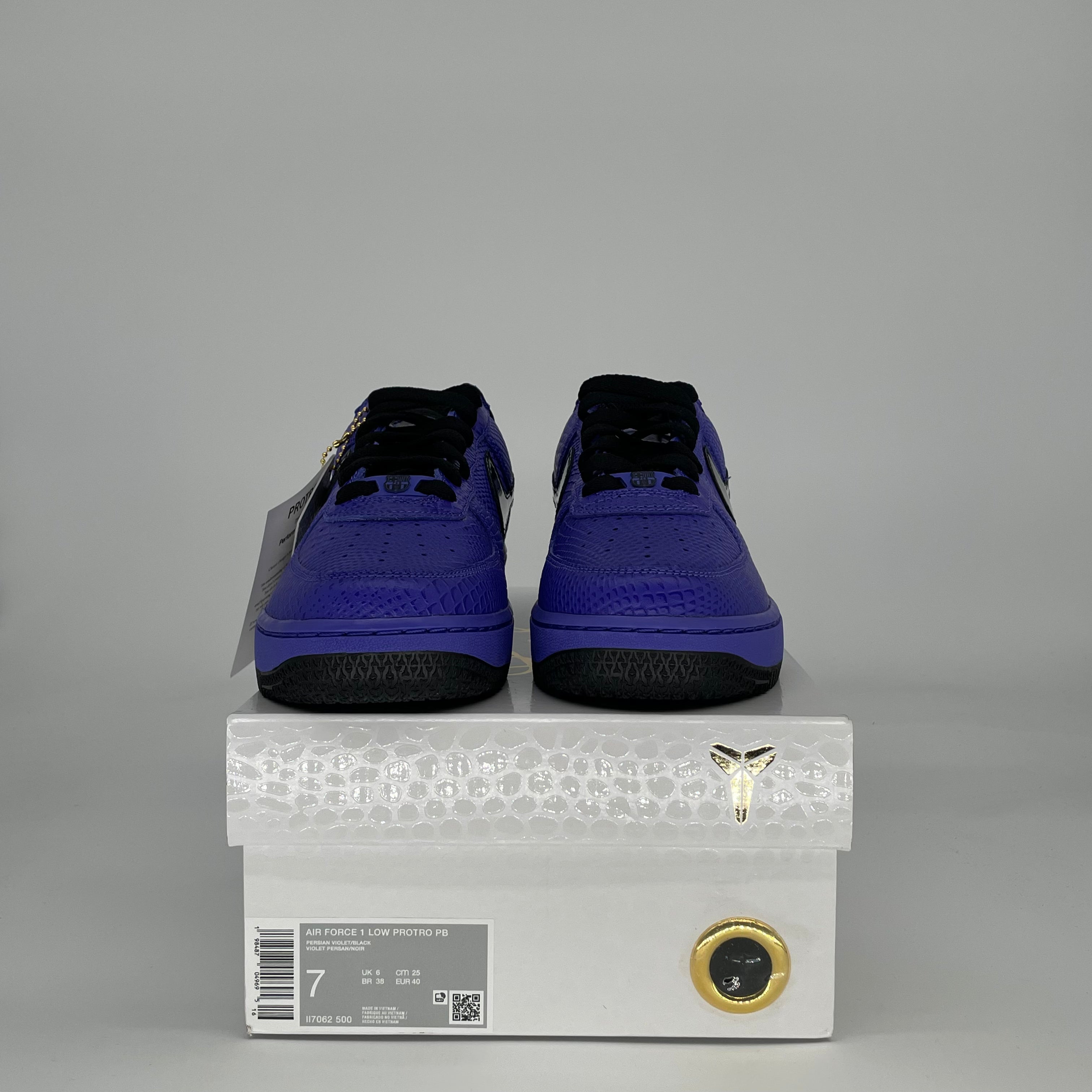 NIKE AIR FORCE 1 LOW PROTRO KOBE BRYANT X FC BARCELONA PERSIAN VIOLET II7062-500 SIZE 7/8.5W