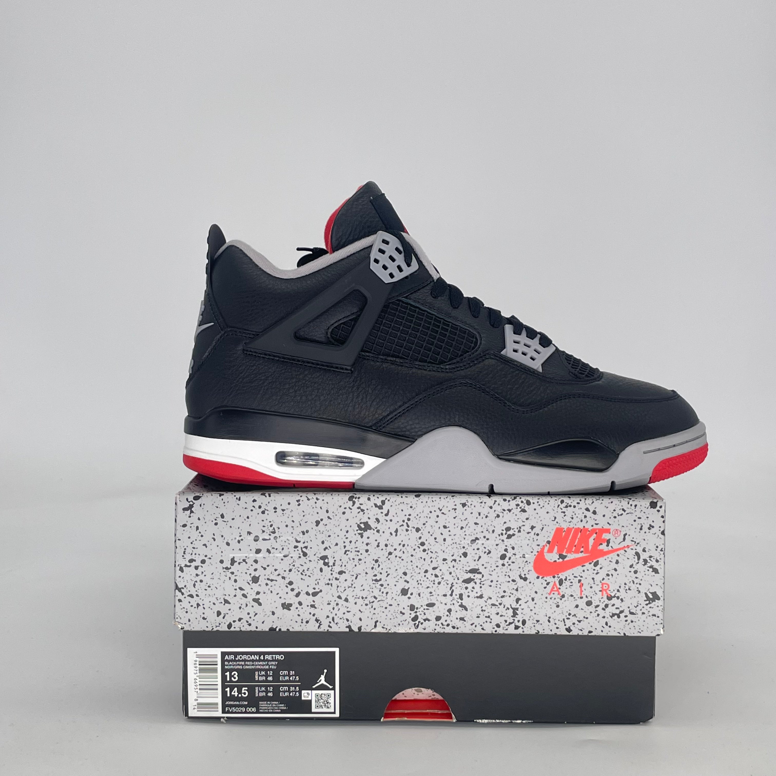 AIR JORDAN 4 BRED REIMAGINED FV5029-006 SIZE 13/14.5W