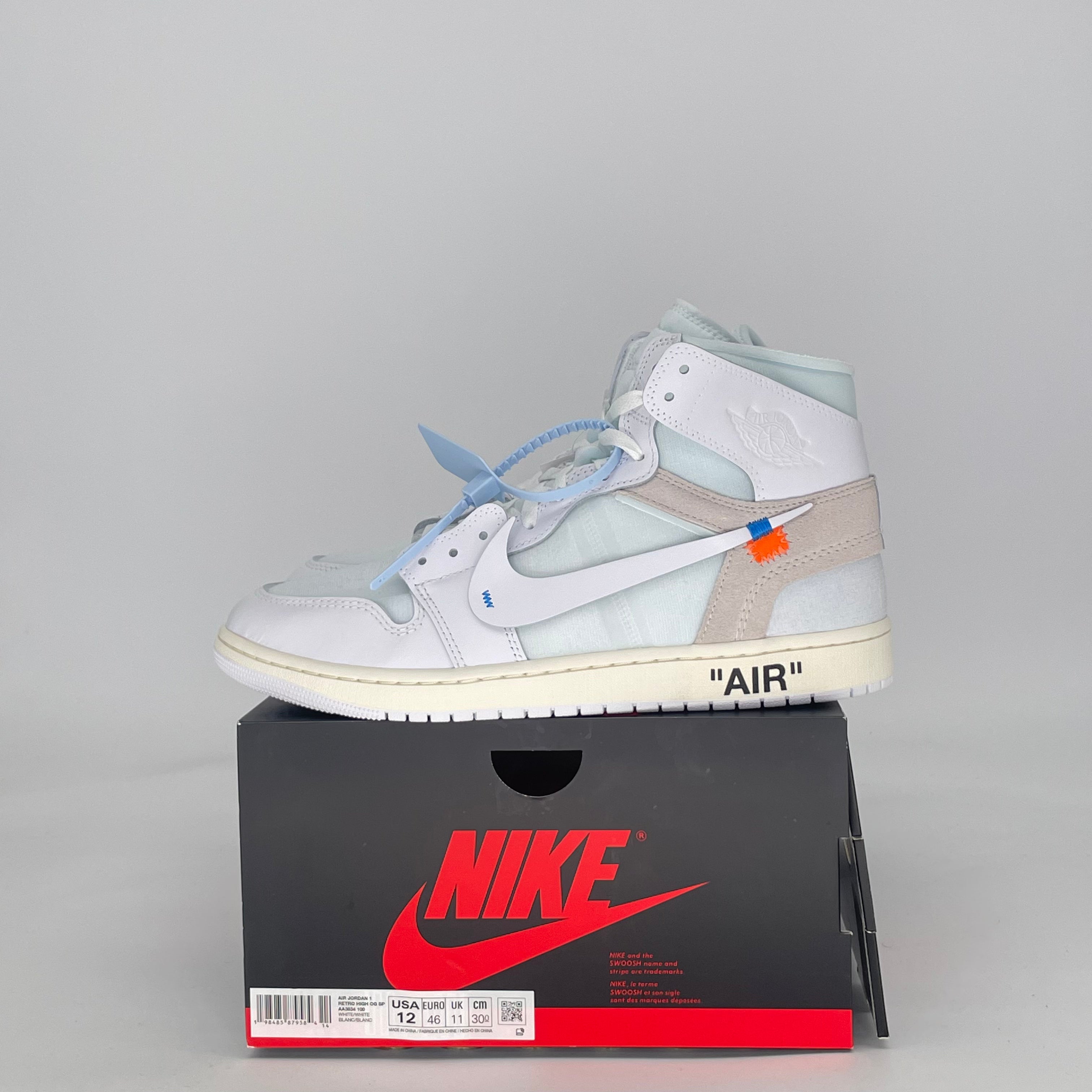 AIR JORDAN 1 HIGH VIRGIL ABLOH ARCHIVE ALASKA AA3834-100 SIZE 12/13.5W
