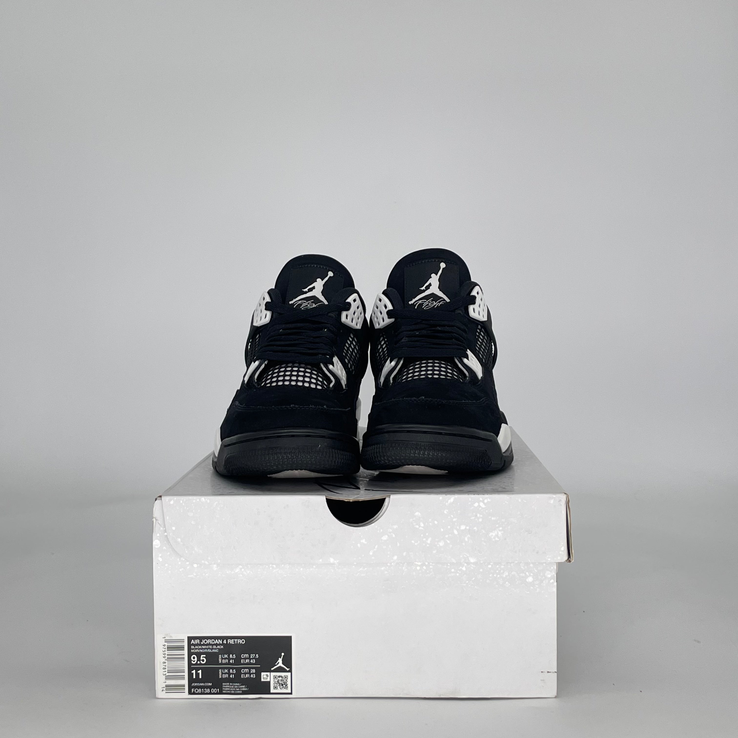 AIR JORDAN 4 WHITE THUNDER FQ8138-001 SIZE 9.5/11W