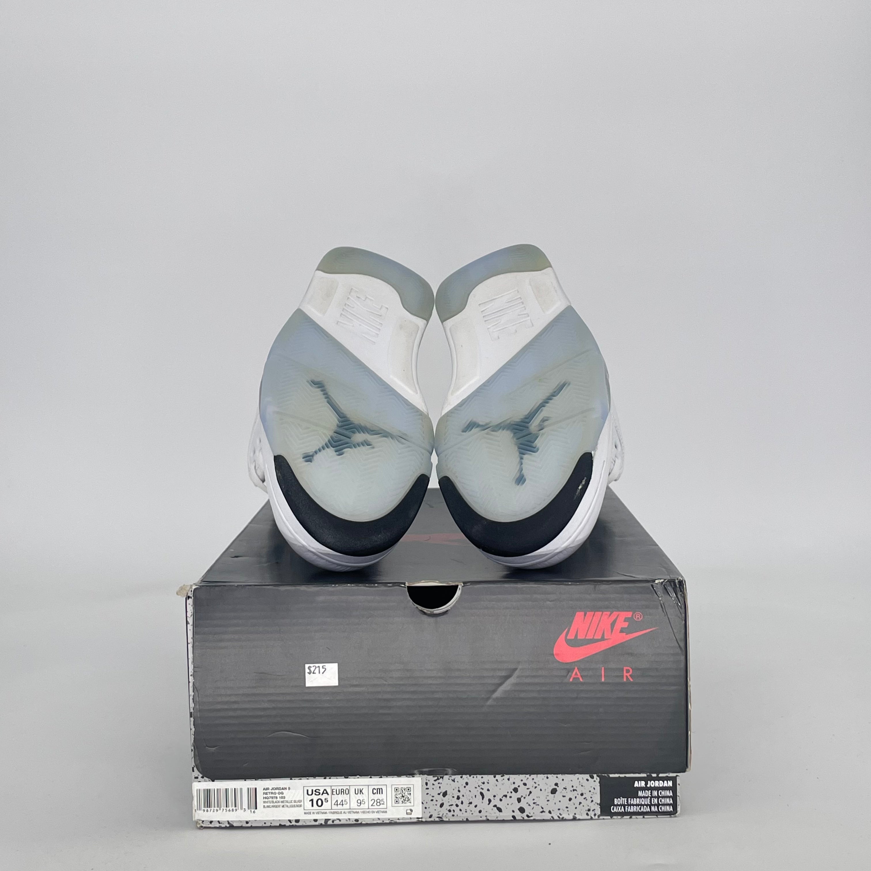AIR JORDAN 5 WHITE METALLIC HQ7978-103 SIZE 10.5/12W
