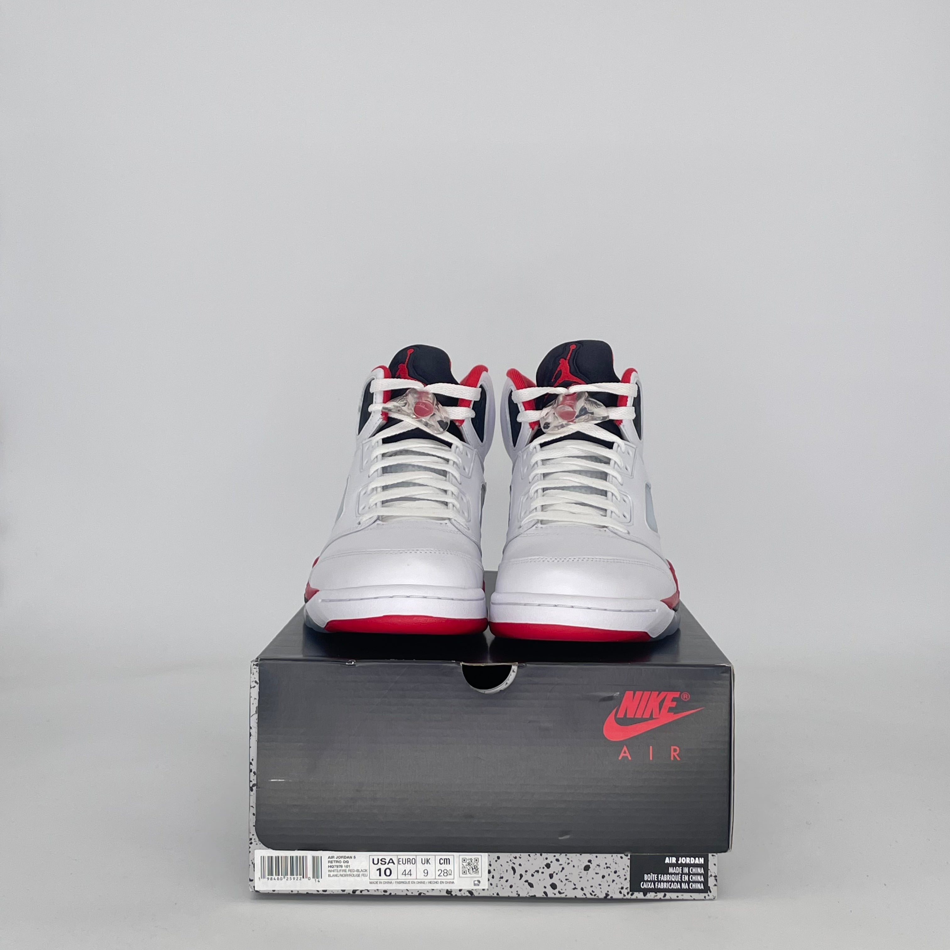 AIR JORDAN 5 FIRE RED BLACK TONGUE HQ7978-101 SIZE 10/11.5W