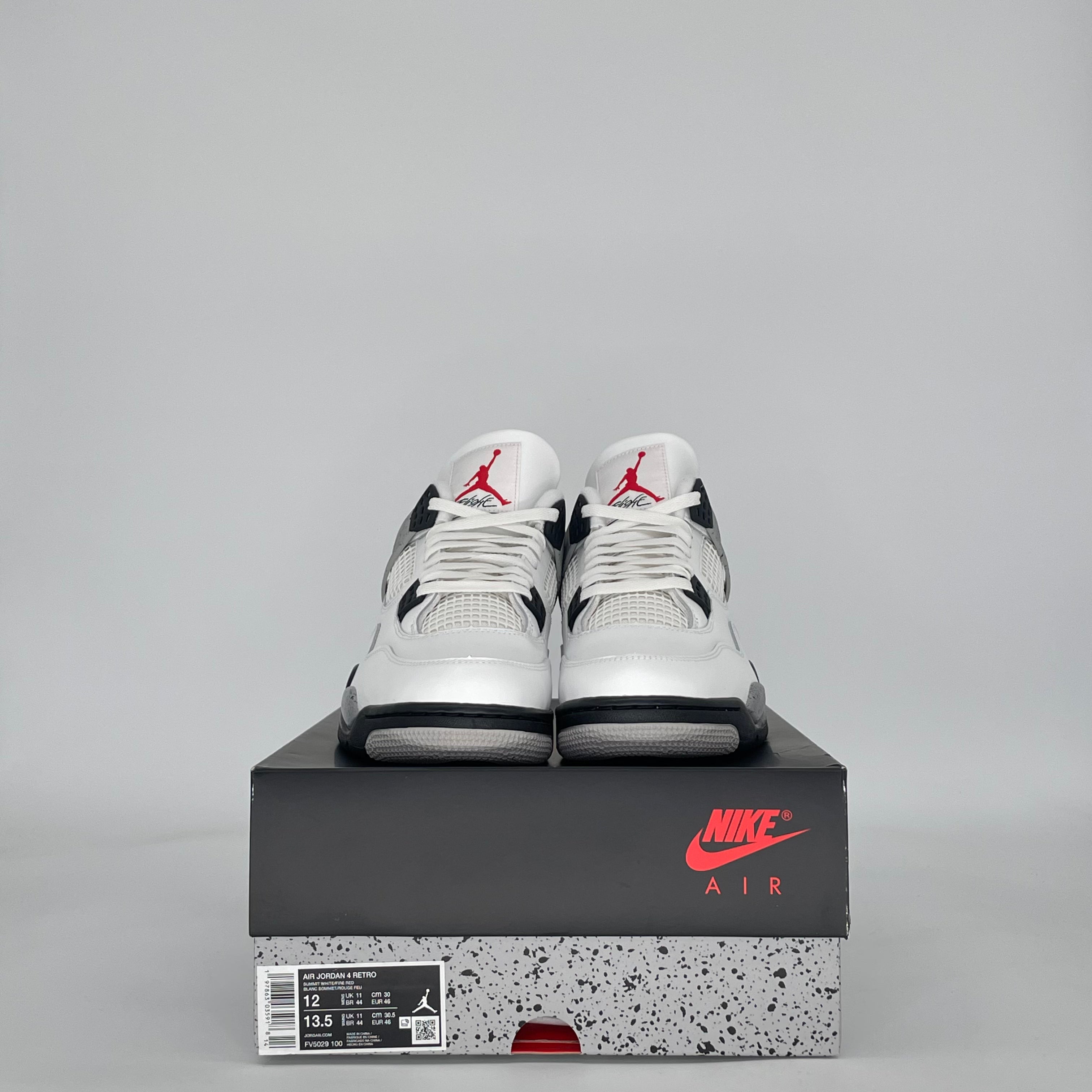 AIR JORDAN 4 WHITE CEMENT FV5029-100 SIZE 12/13.5W