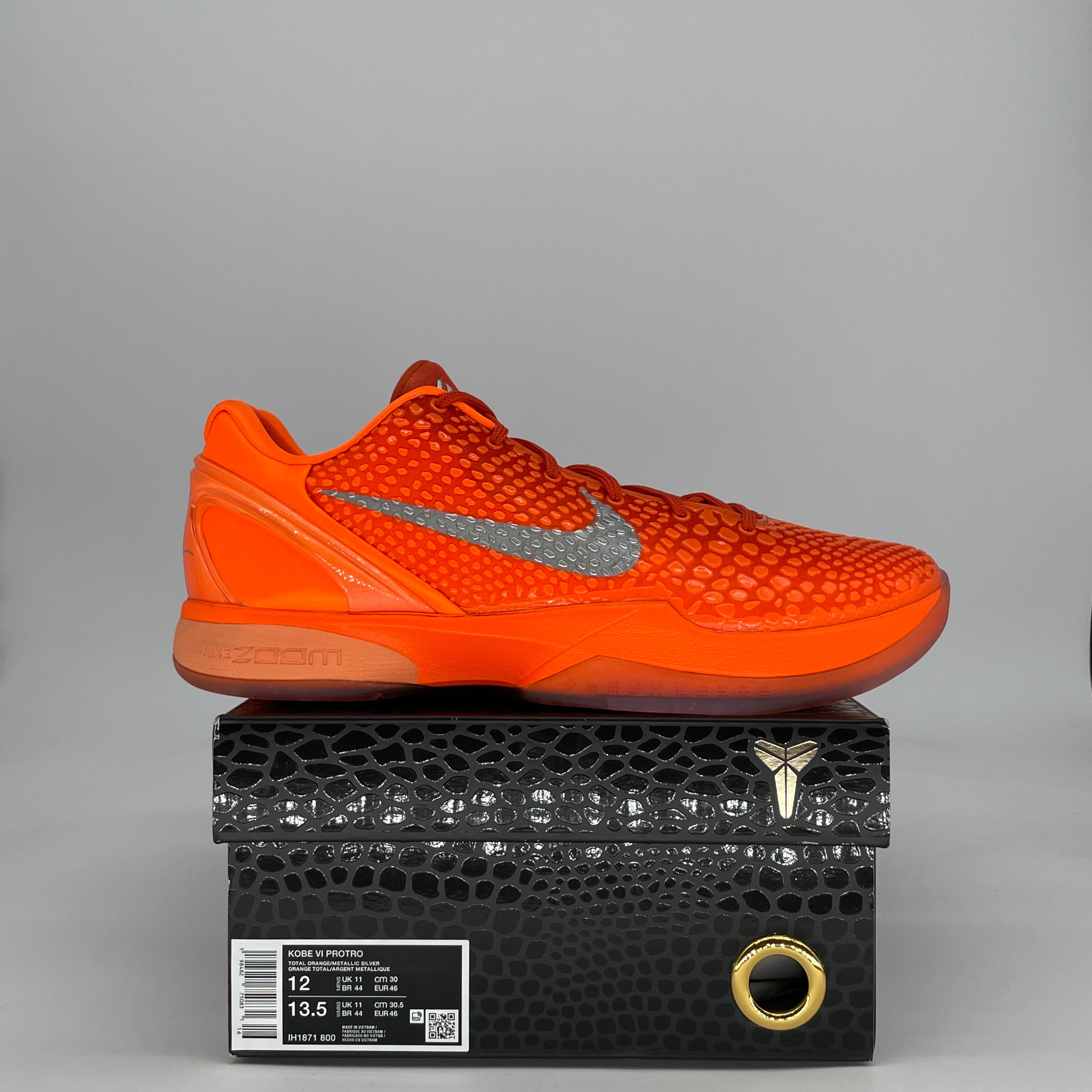 NIKE KOBR 6 PROTRO TOTAL ORANGE IH1871-800 SIZE 12/13.5W