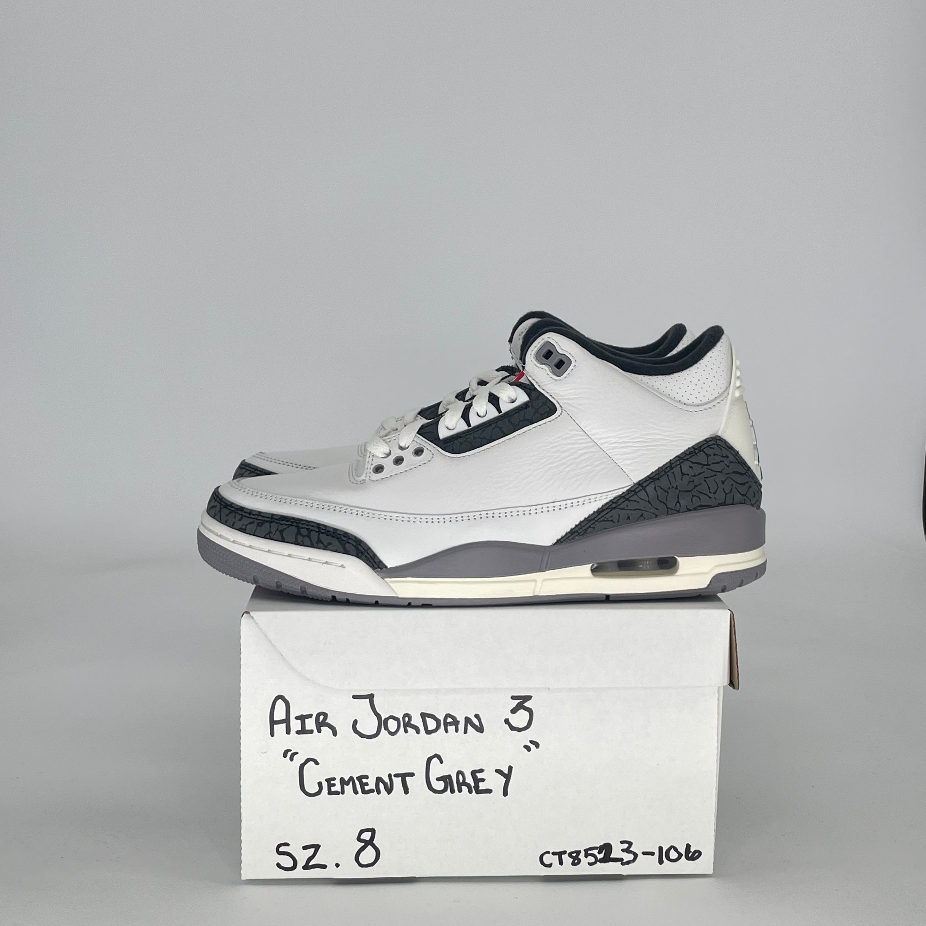 AIR JORDAN 3 CEMENT GREY CT8532-106 SIZE 8/9.5W