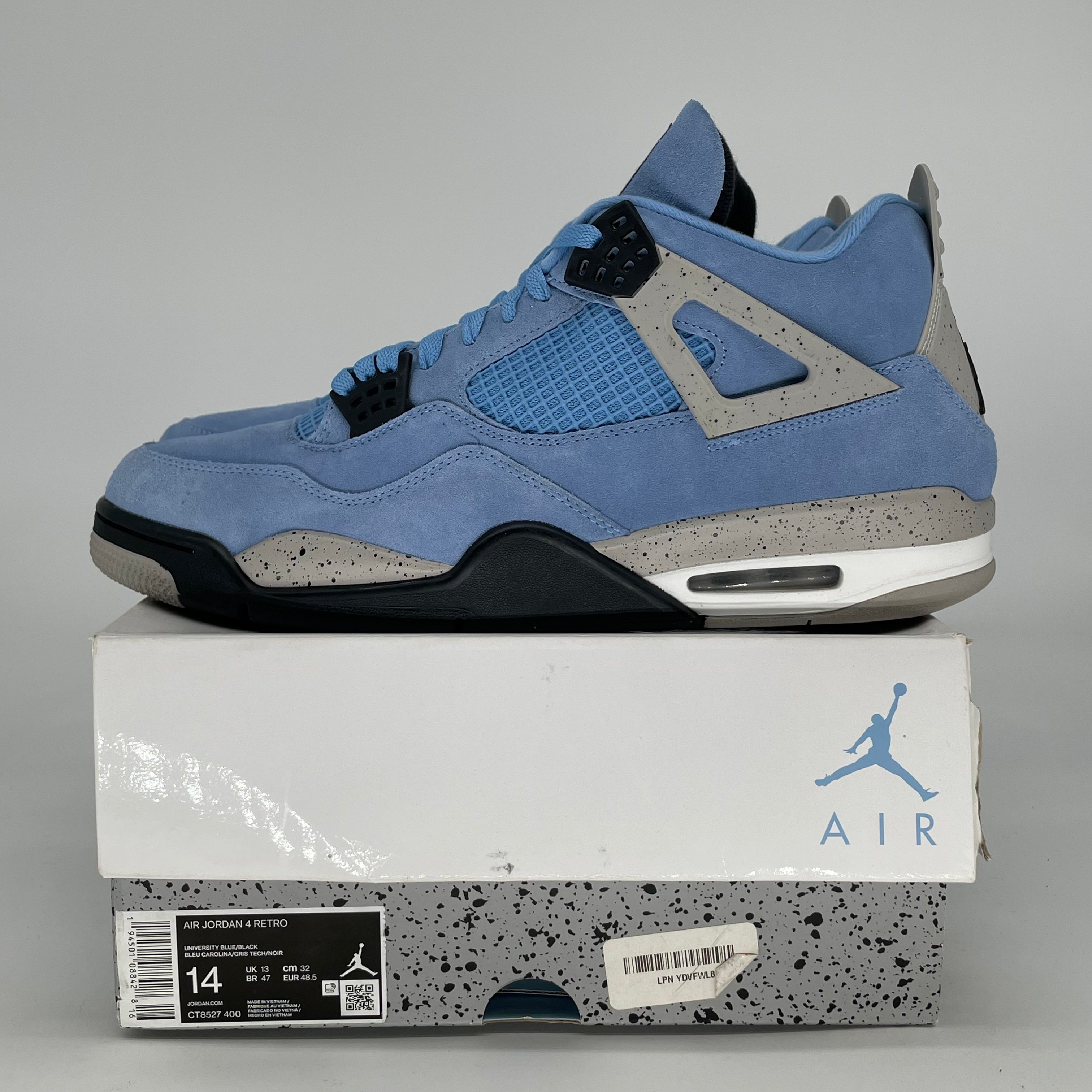 AIR JORDAN 4 UNIVERSITY BLUE CT8527-400 SIZE 14/15.5W