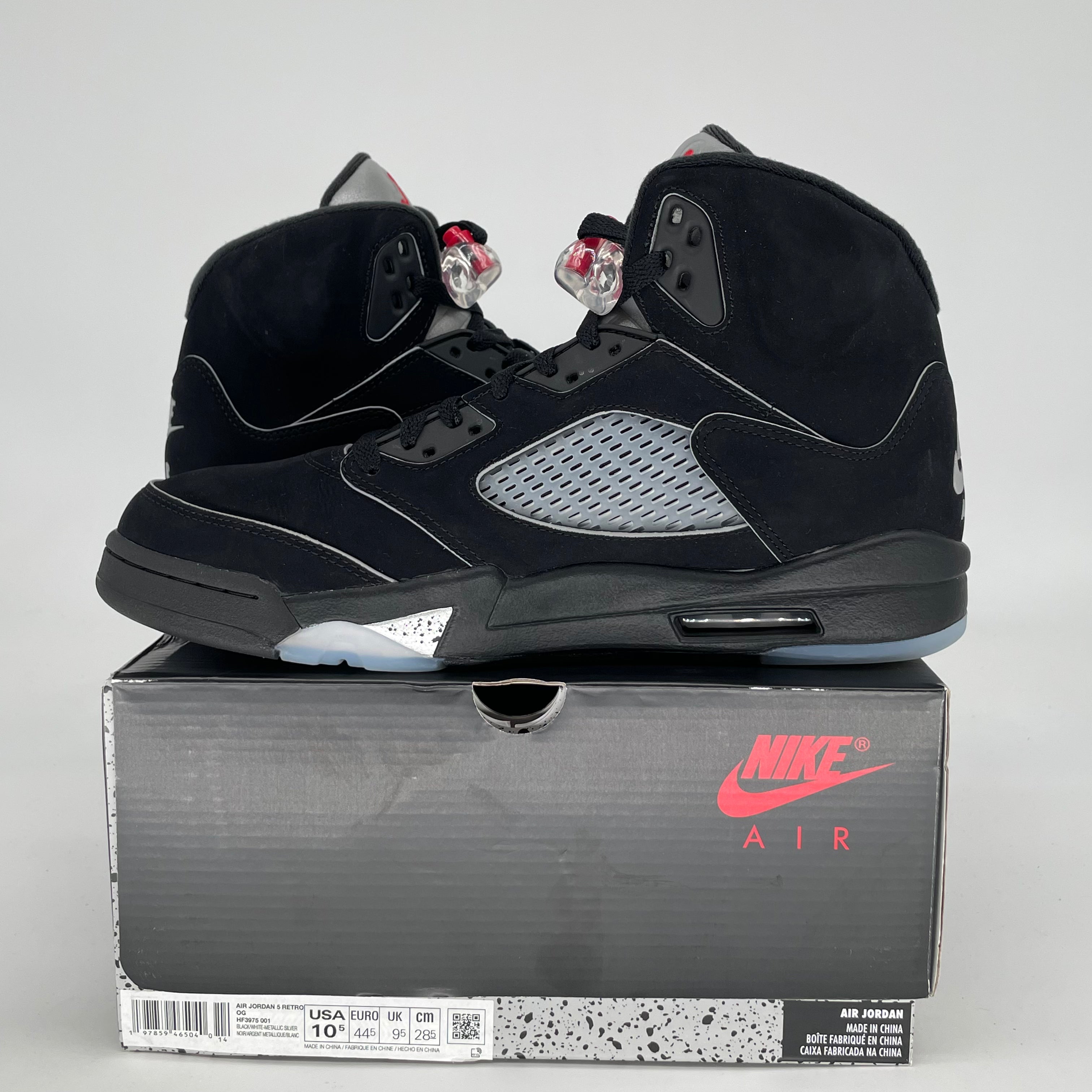 AIR JORDAN 5 BLACK METALLIC REIMAGINED HF3975-001 SIZE 10.5/12W