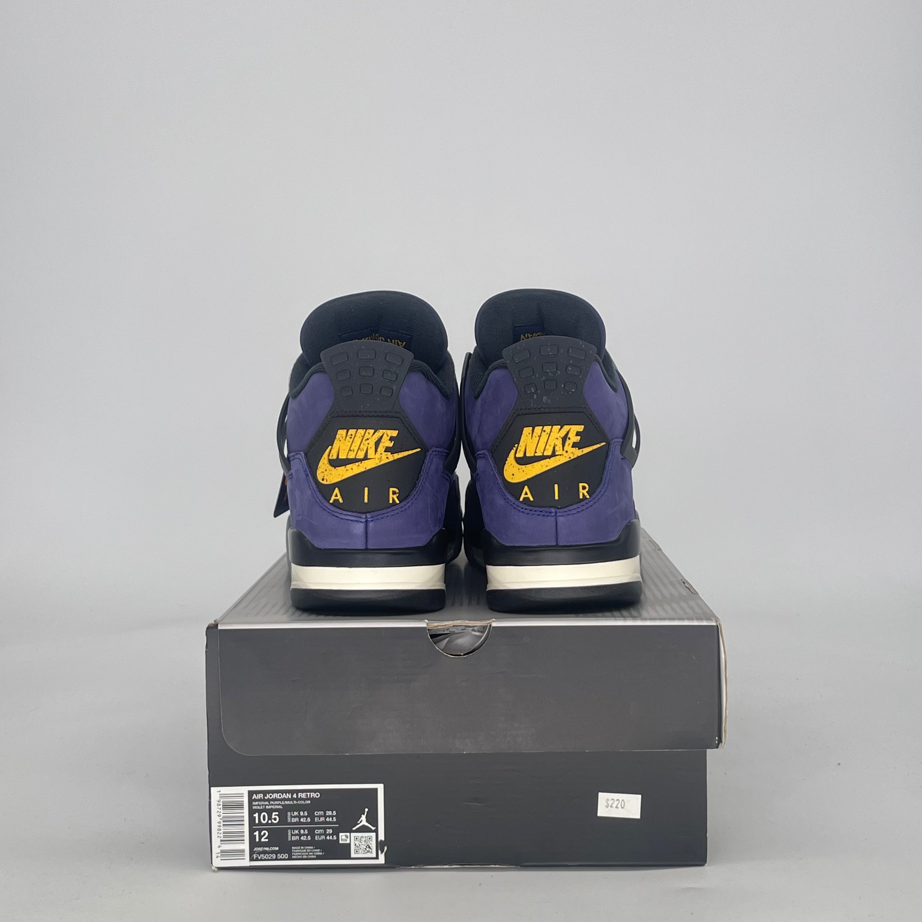 AIR JORDAN 4 LAKERS FV5029-500 SIZE 10.5/12W