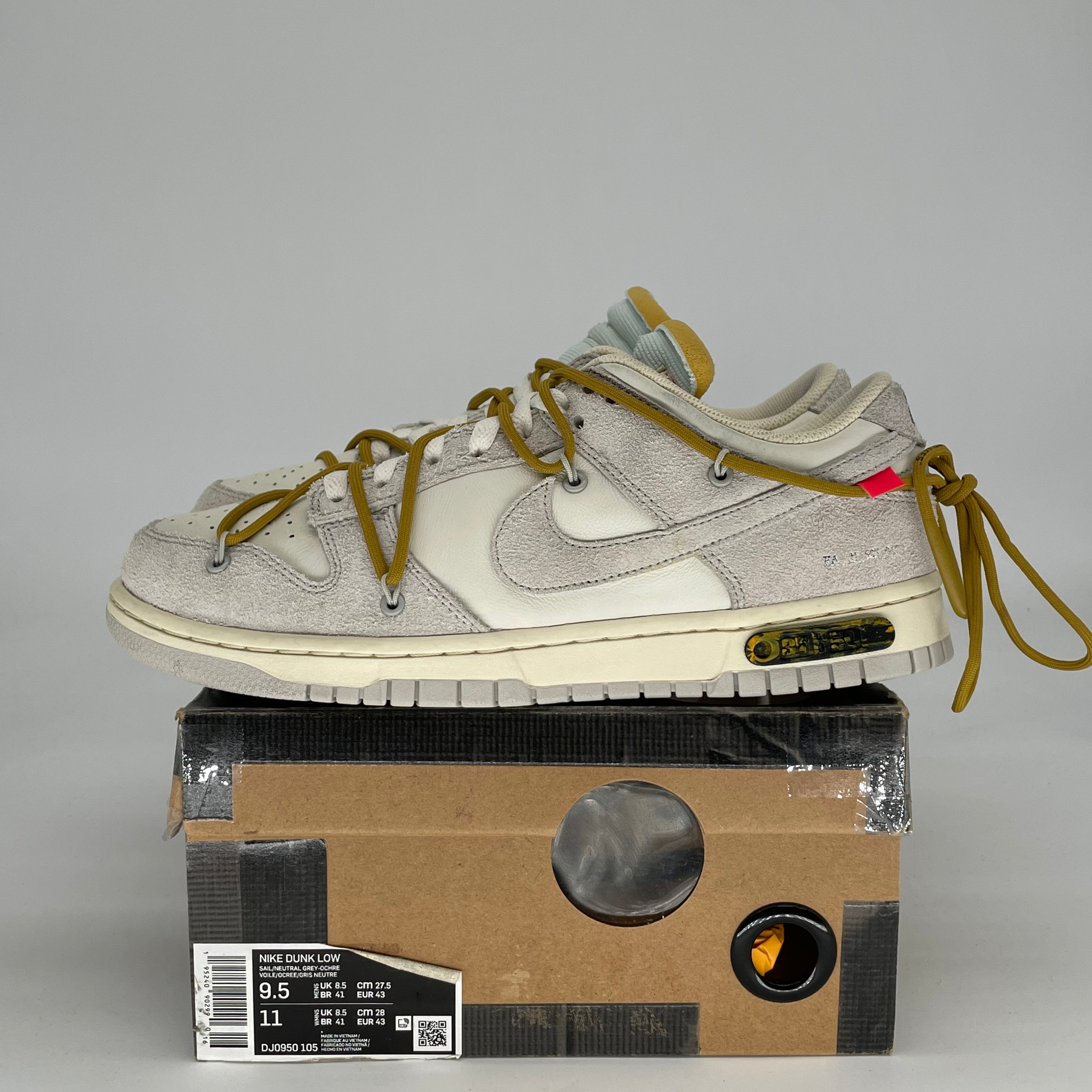 NIKE DUNK LOW X OFF-WHITE LOT 37 DJ0950-105 SIZE 9.5/11W