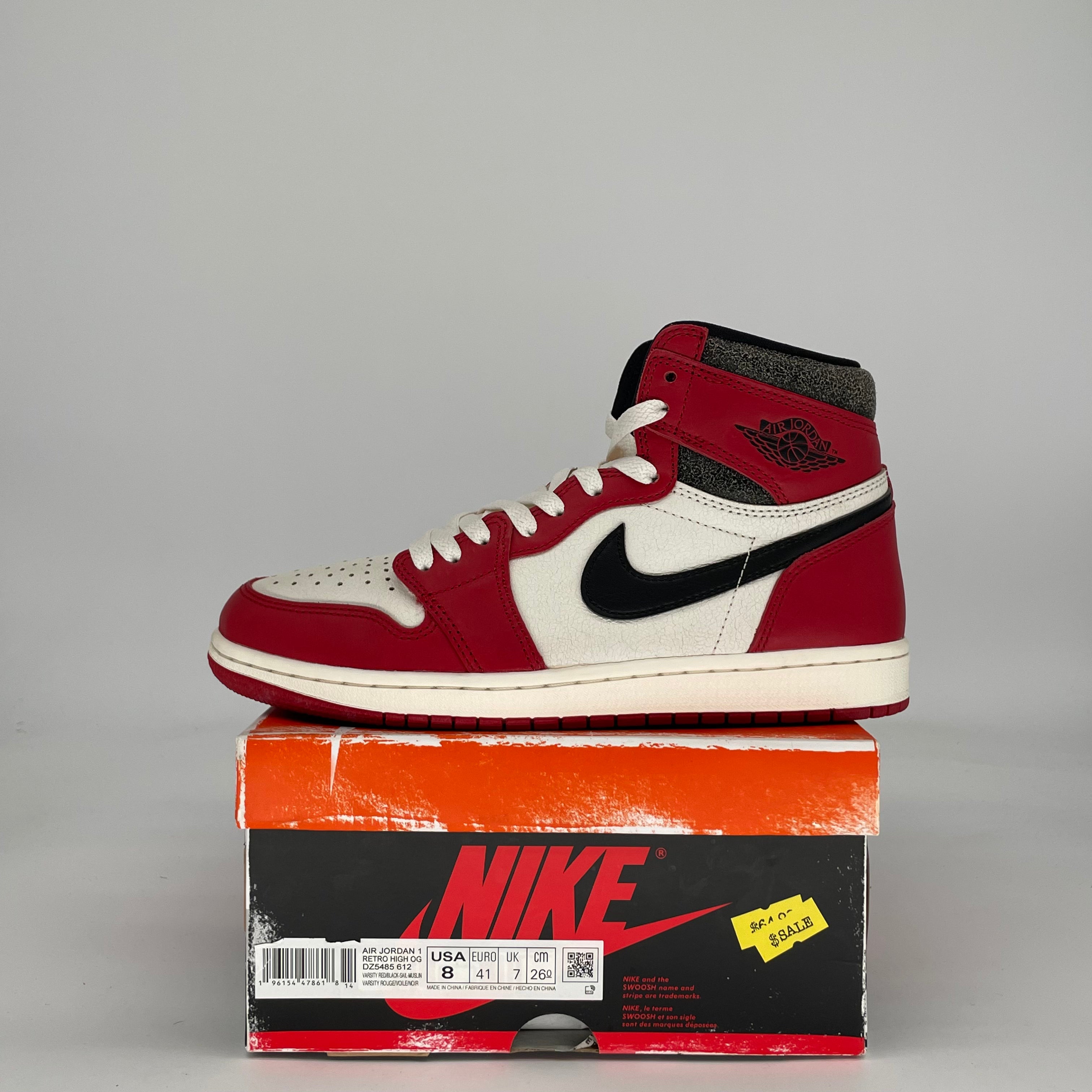 AIR JORDAN 1 CHICAGO LOST AND FOUND DZ5485-612 SIZE 8/9.5W