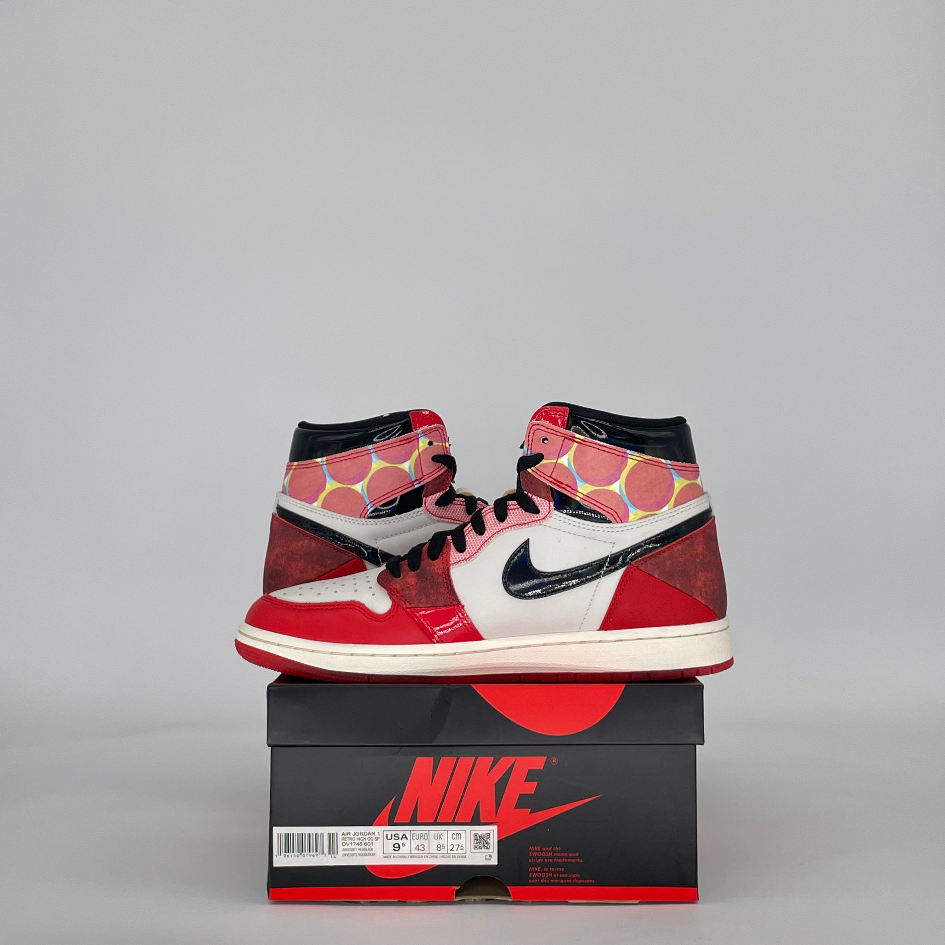 AIR JORDAN 1 SPIDER-MAN ACROSS THE SPIDER-VERSE DV1748-601 SIZE 9.5/11W