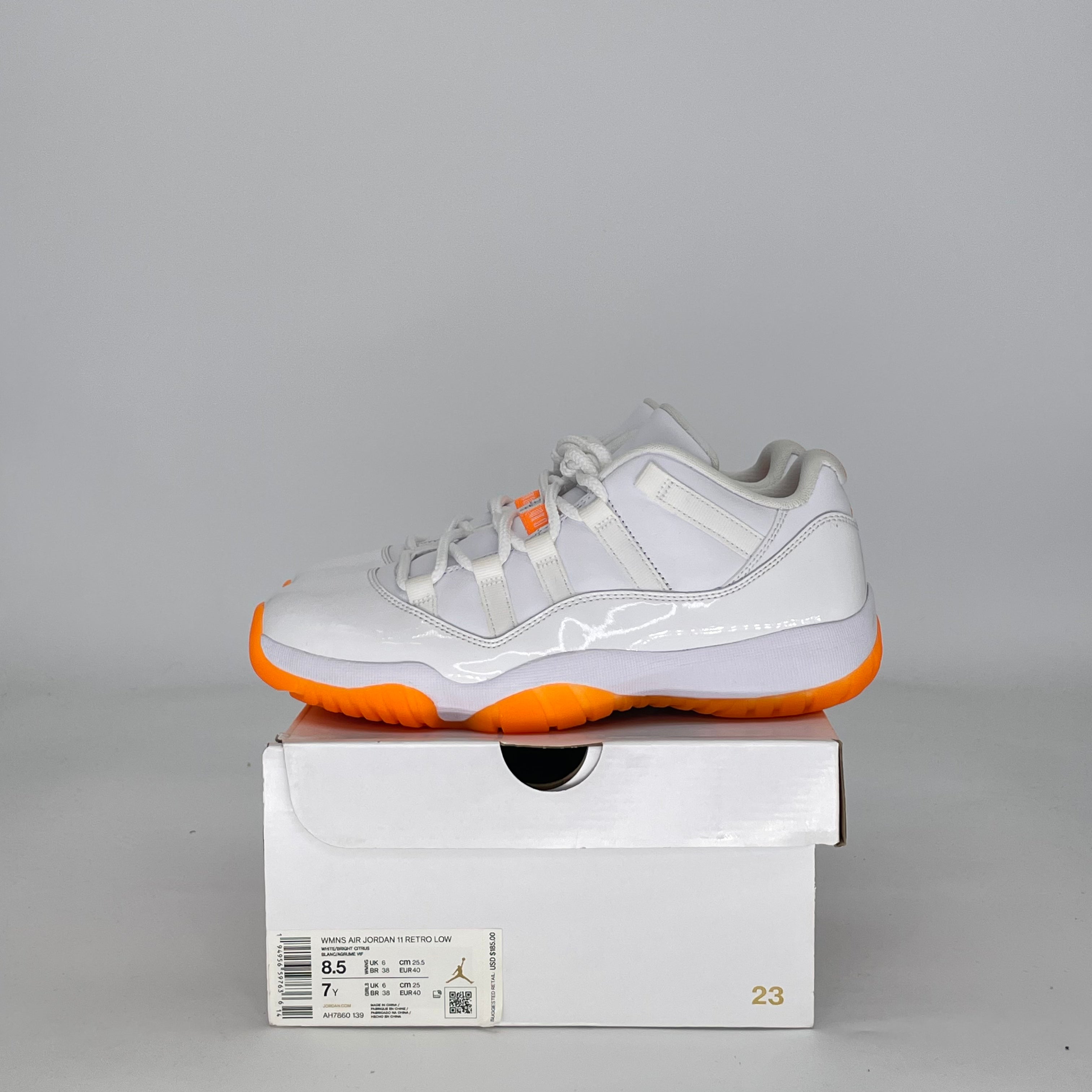 AIR JORDAN 11 LOW CITRUS AH7860-139 SIZE 7/8.5W GS