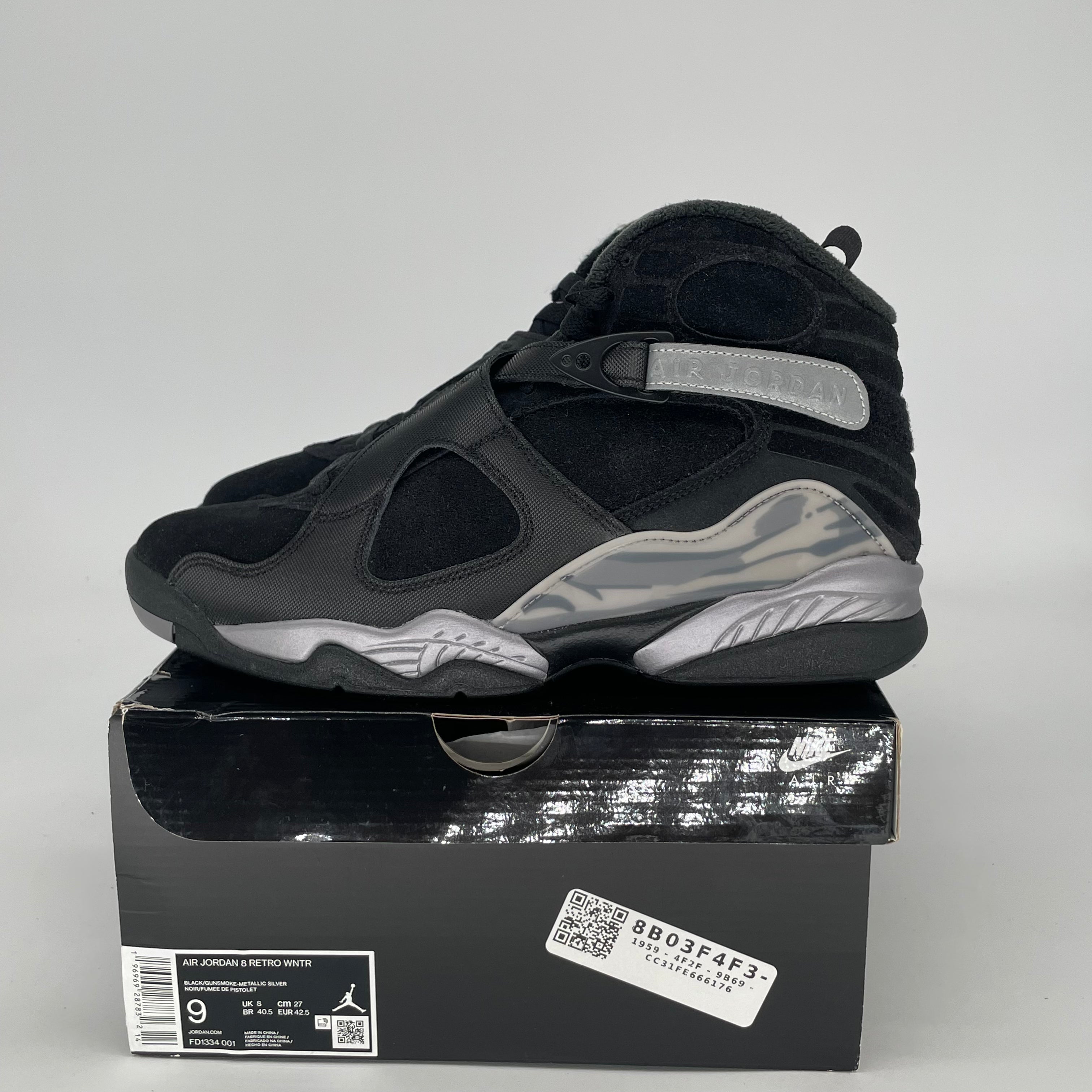 AIR JORDAN 8 WINTERED GUNSMOKE FD1334-001 SIZE 9/10.5W